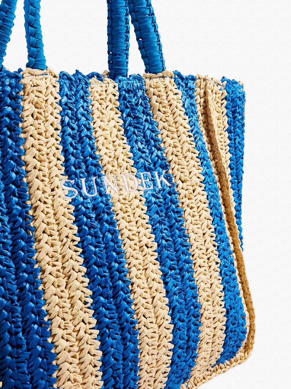 SUNDEK Borsa a mano CHOU STRAW AW741ABPA100 donna blu Soddisfazione Garantita