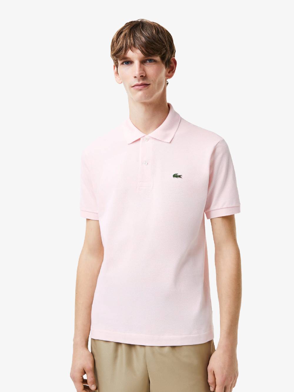 LACOSTE Polo regolare uomo in cotone rosa Affare Del Giorno