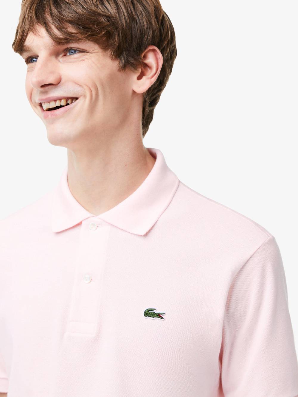 LACOSTE Polo regolare uomo in cotone rosa Affare Del Giorno