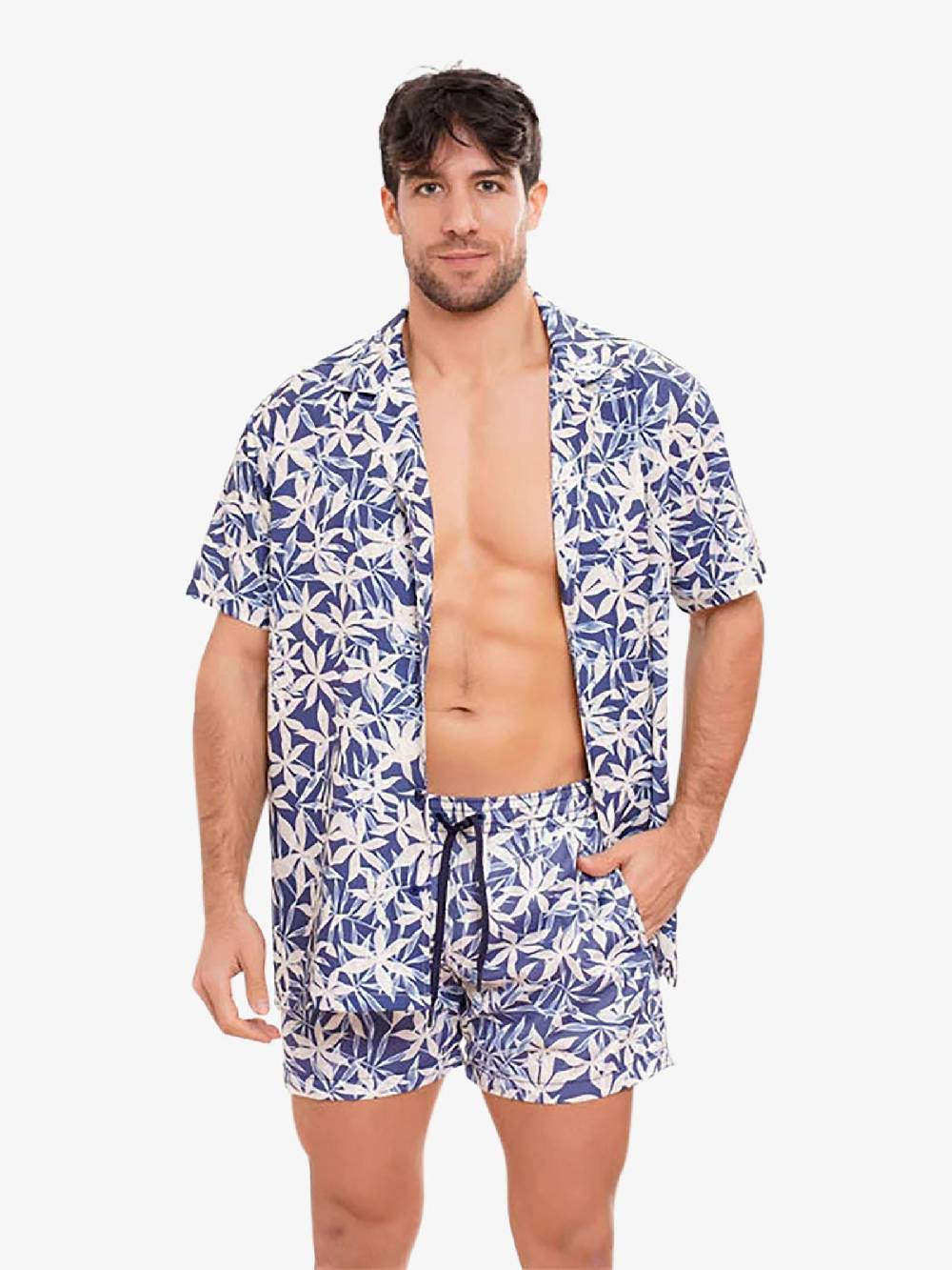 MOVE BEACHWEAR Camicia Bowling con stampa PRINT 24 uomo multicolor In Vendita