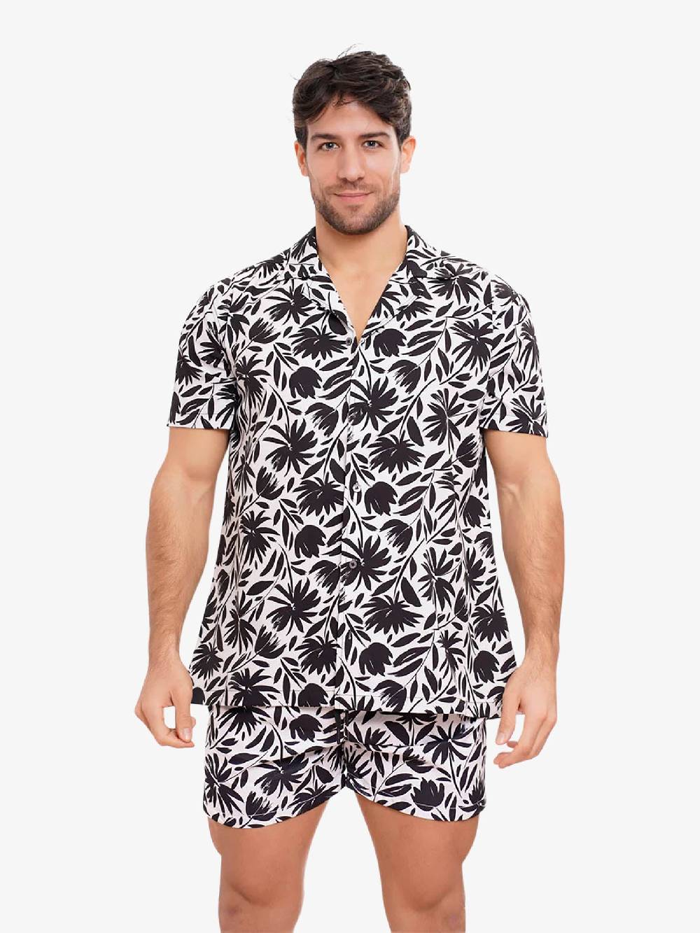 MOVE BEACHWEAR Camicia Bowling con stampa CAMICIA PRINT 24 uomo nero Saldi