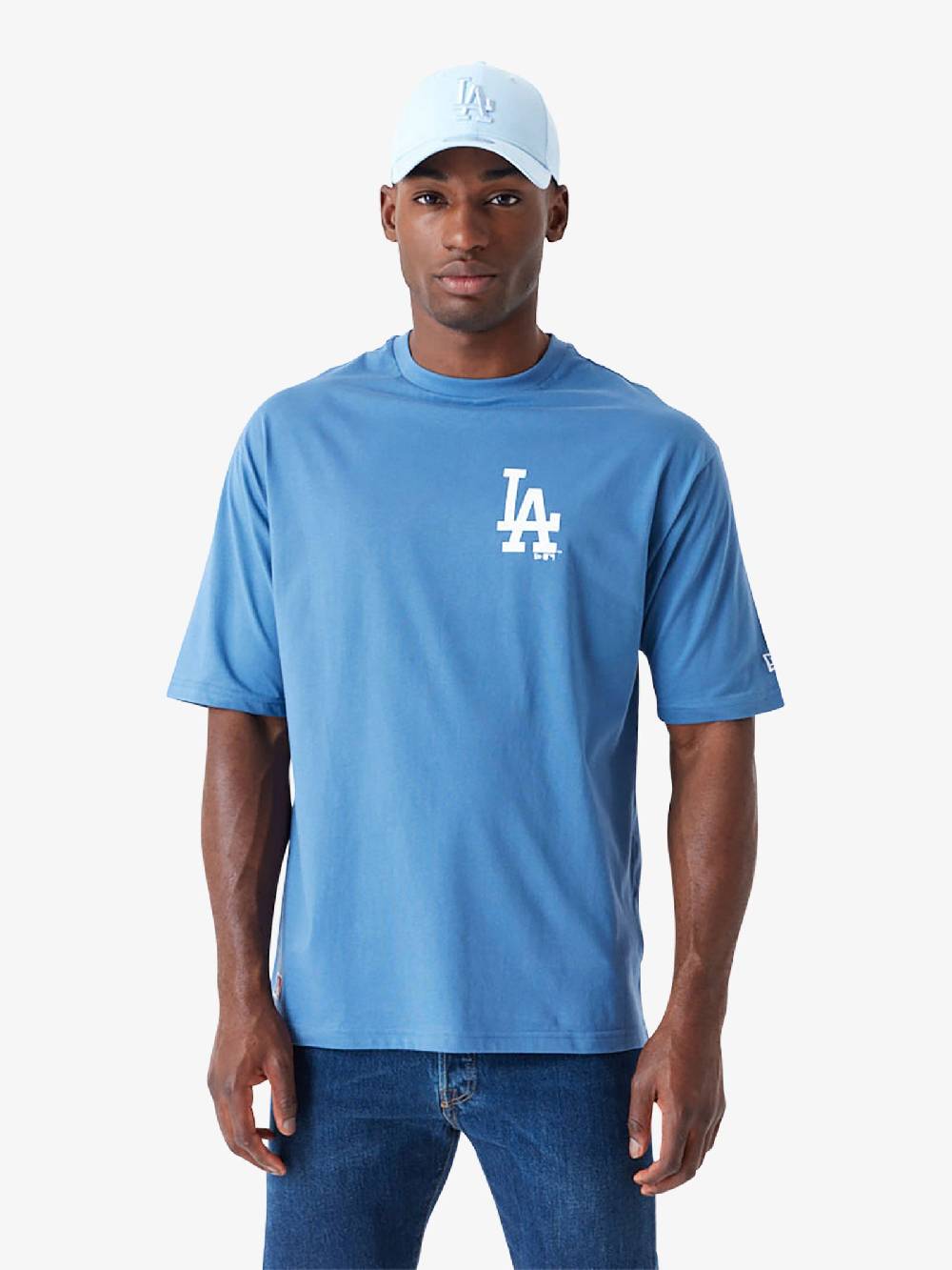 NEW ERA T-shirt Oversize LA Dodgers MLB World Series 60502659 uomo cotone azzurro Vendita Calda
