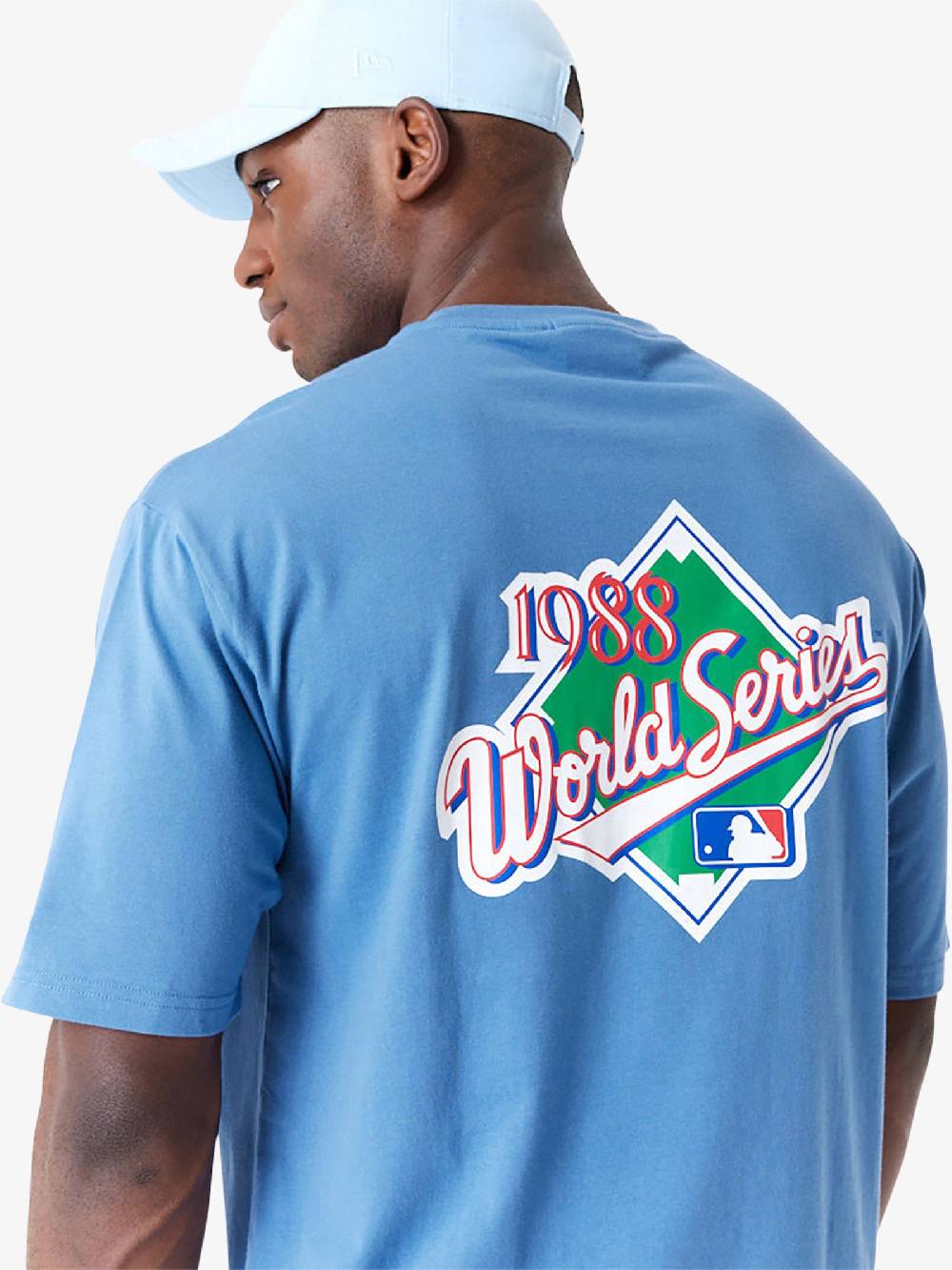 NEW ERA T-shirt Oversize LA Dodgers MLB World Series 60502659 uomo cotone azzurro Vendita Calda