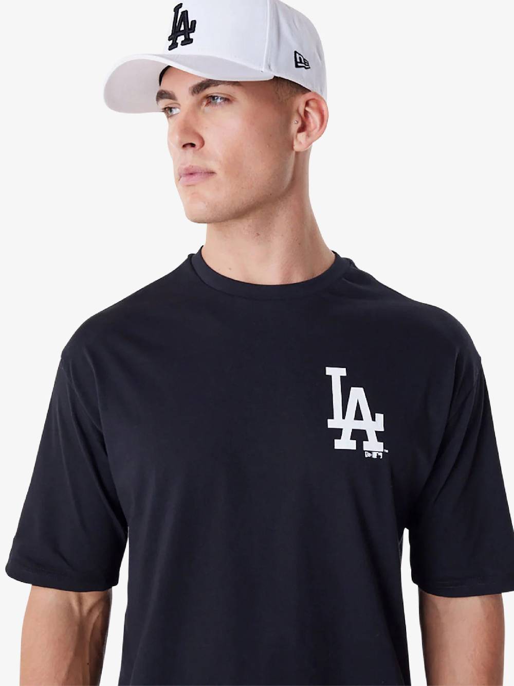 NEW ERA T-shirt Oversize LA Dodgers MLB Essential 60416724 uomo cotone nero Vendita Economica