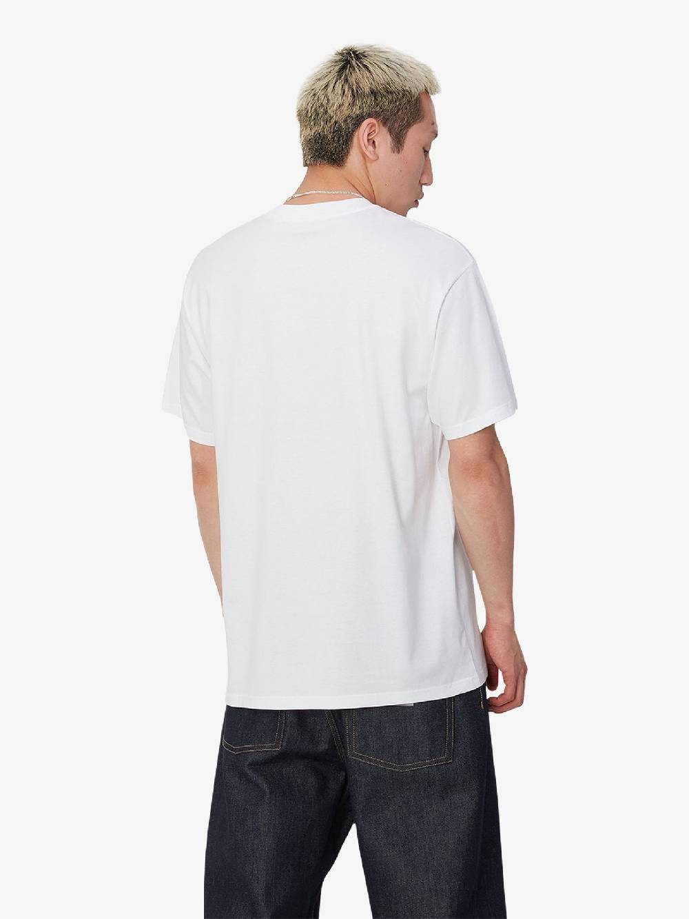 CARHARTT WIP T-shirt S/S Amour Pocket I033675_ uomo cotone bianco Saldi Di Fabbrica