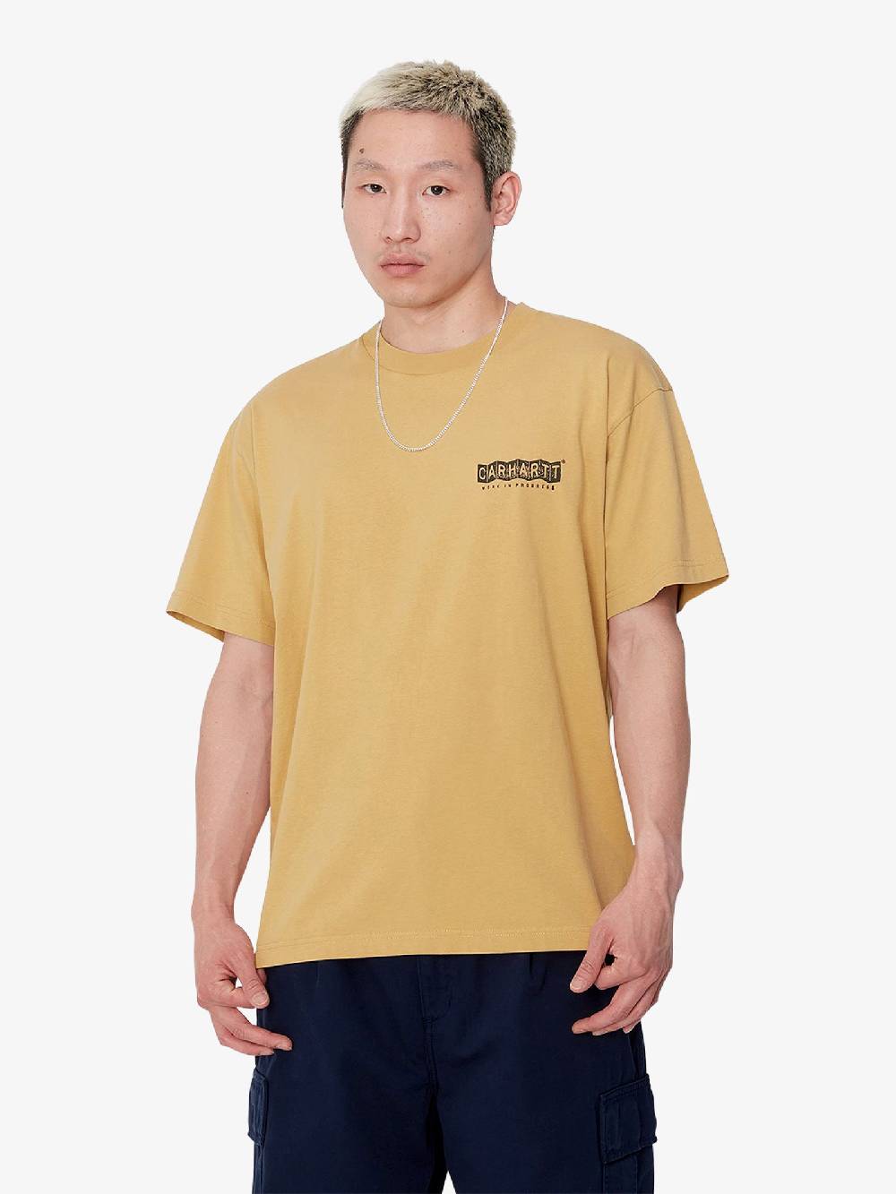 CARHARTT WIP T-shirt S/S Stamp I033670_ uomo cotone beige Negozio