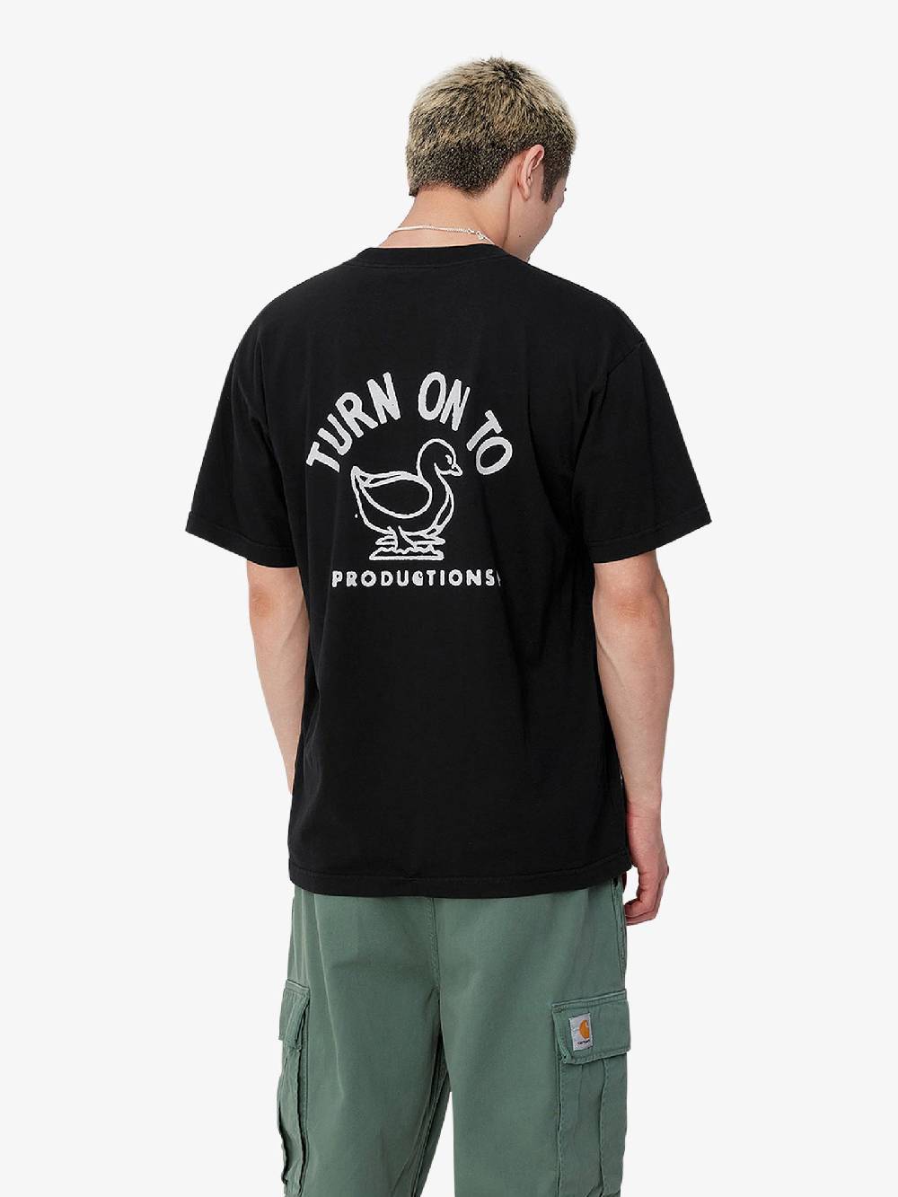 CARHARTT WIP T-shirt S/S Stamp I033670_ uomo cotone nero In Saldo