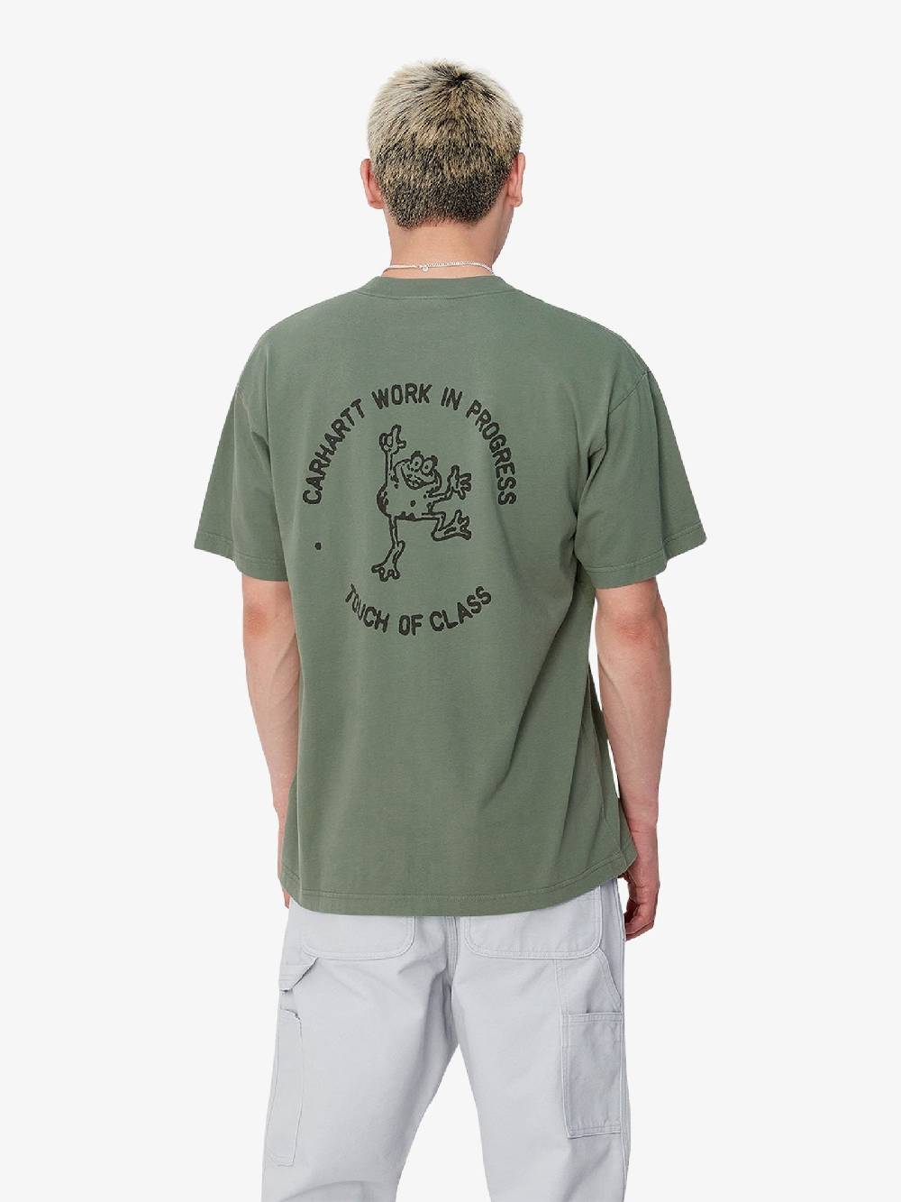 CARHARTT WIP T-shirt S/S Stamp I033670_ uomo cotone verde Nuova