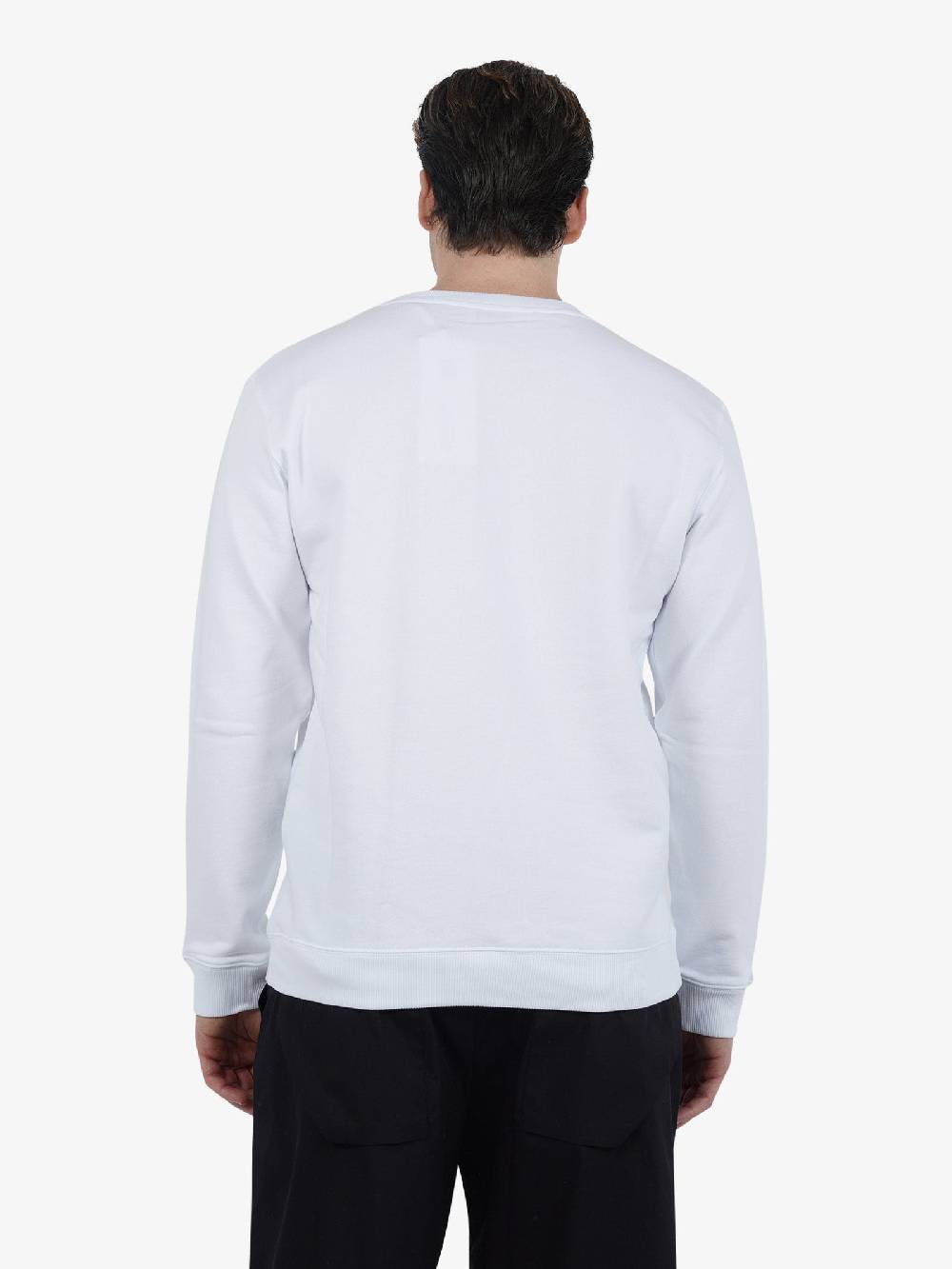 DONDUP Felpa girocollo in jersey di cotone UF641 KF0196U FS6 DU uomo bianco Negozi Online