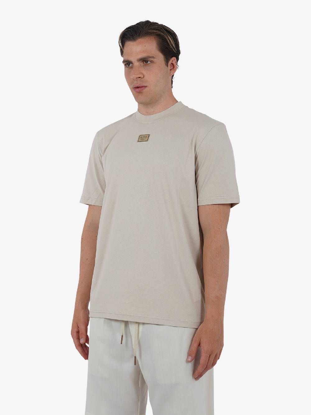 YES LONDON T-shirt XM4116 uomo cotone beige Consegna Veloce