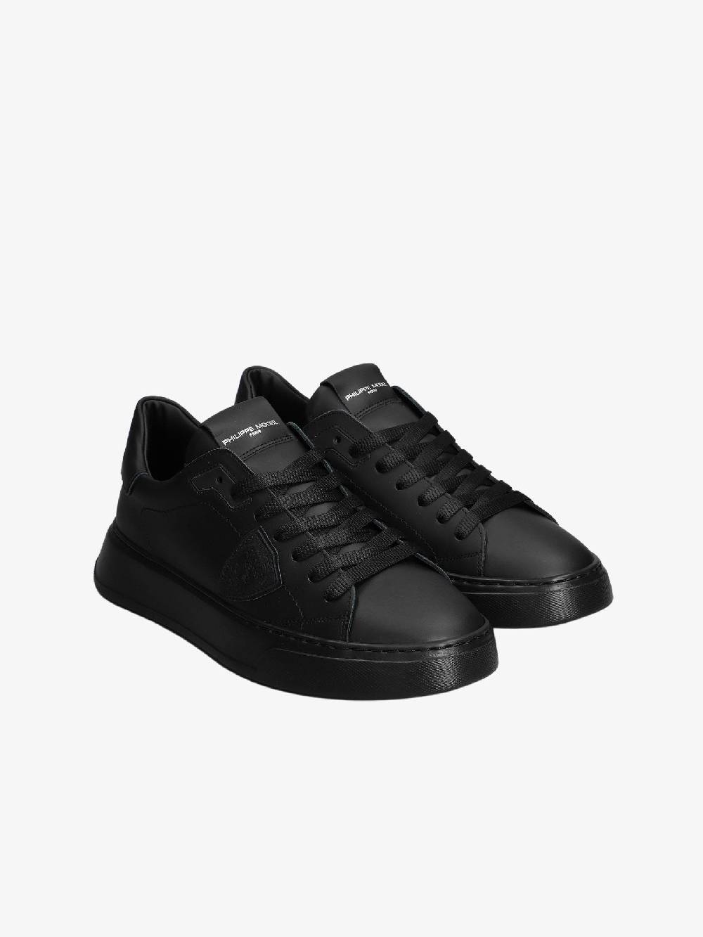 PHILIPPE MODEL Sneaker Temple Veau - Noir Blanc Prezzo Ridotto