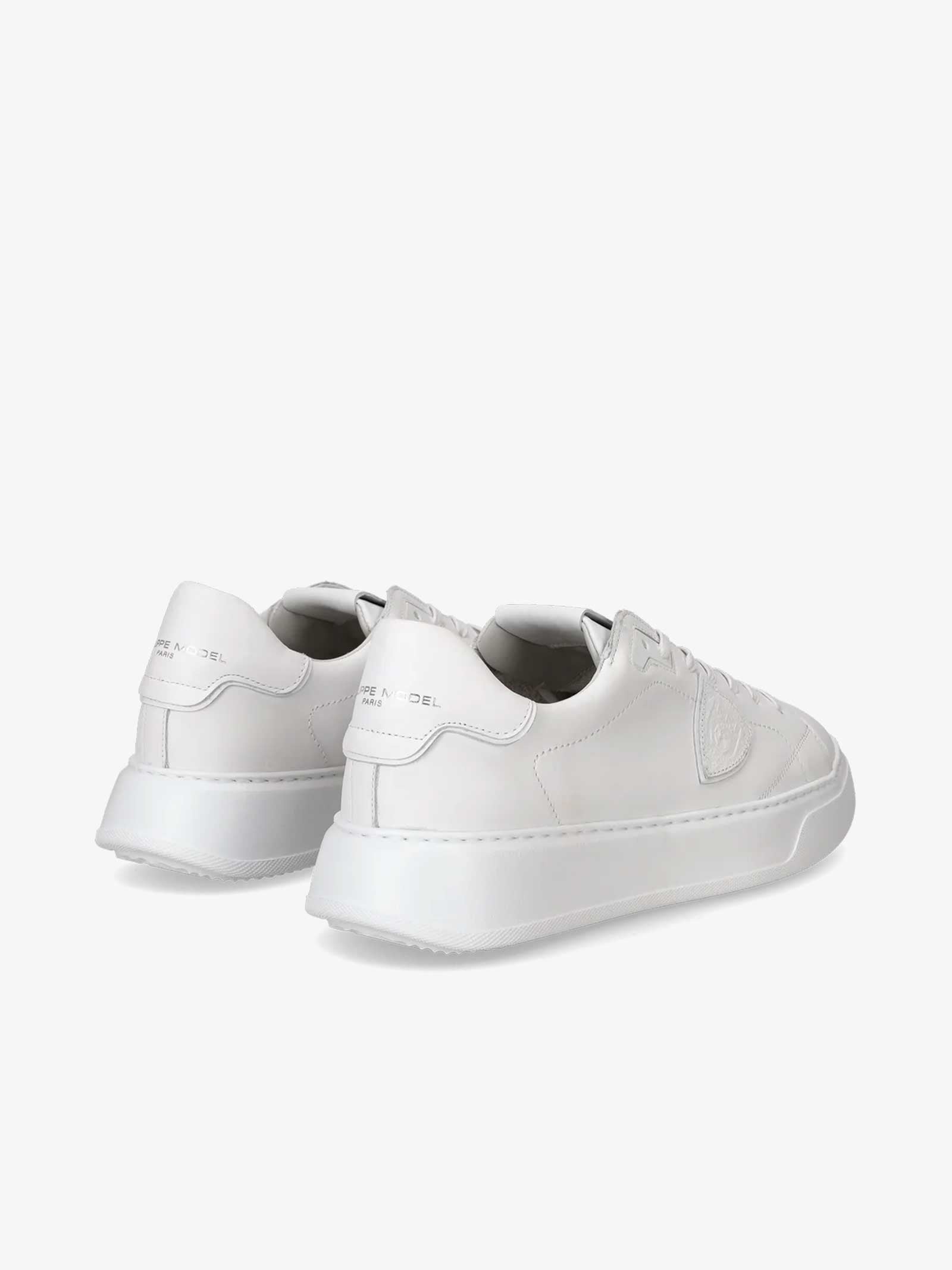 PHILIPPE MODEL Sneakers Temple Low BTLU uomo in pelle bianco Italy