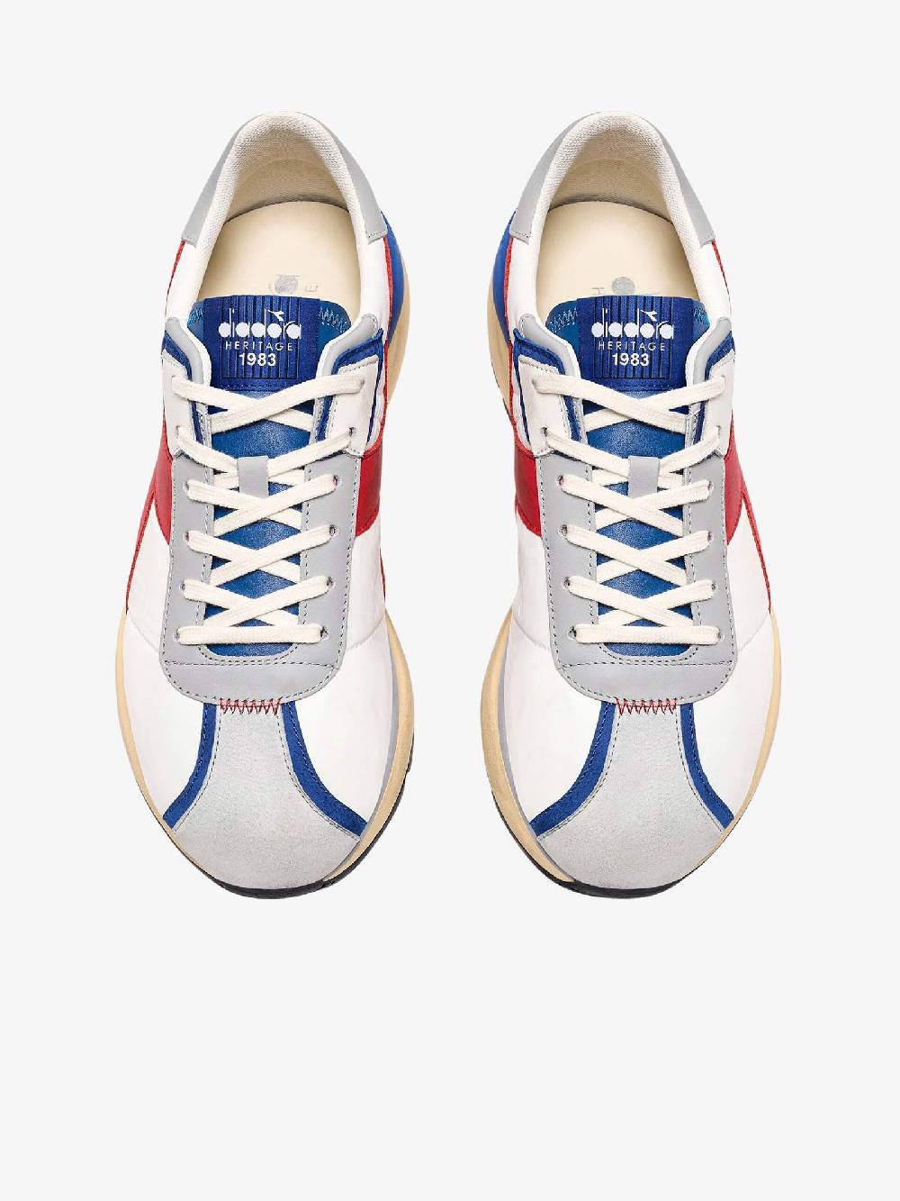 DIADORA Sneakers ELITE 201.180469_ uomo pelle bianco Qualità