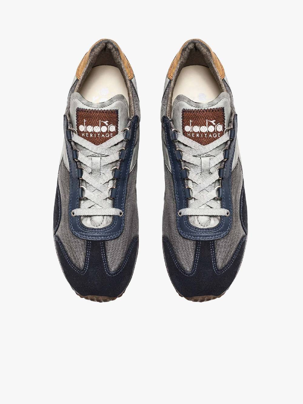 DIADORA Sneakers EQUIPE H DIRTY STONE WASH EVO 201.174736_ uomo pelle blu Vendita
