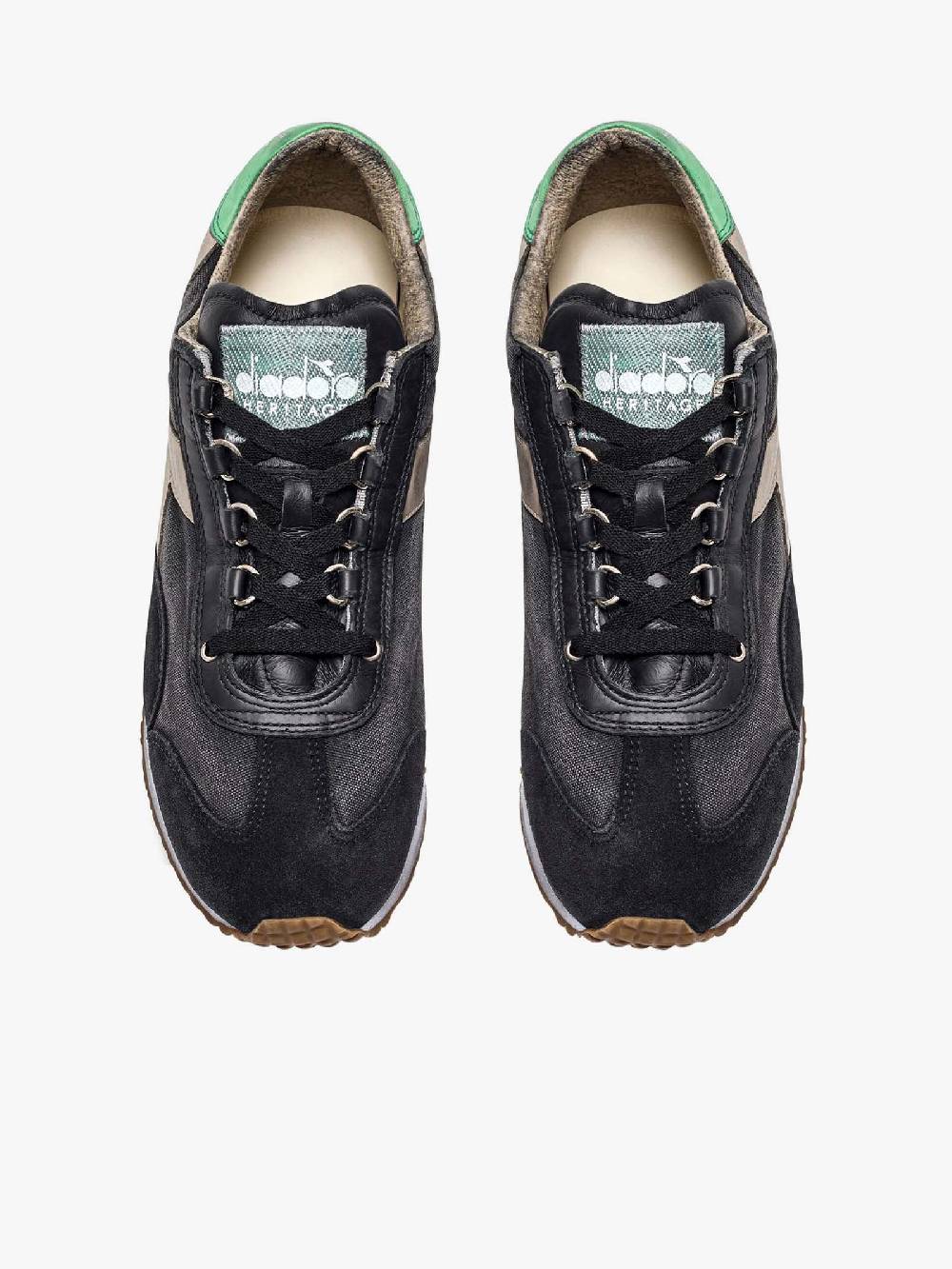 DIADORA Sneakers EQUIPE H DIRTY STONE WASH EVO 201.174736_ uomo pelle nero Pezzi Unici