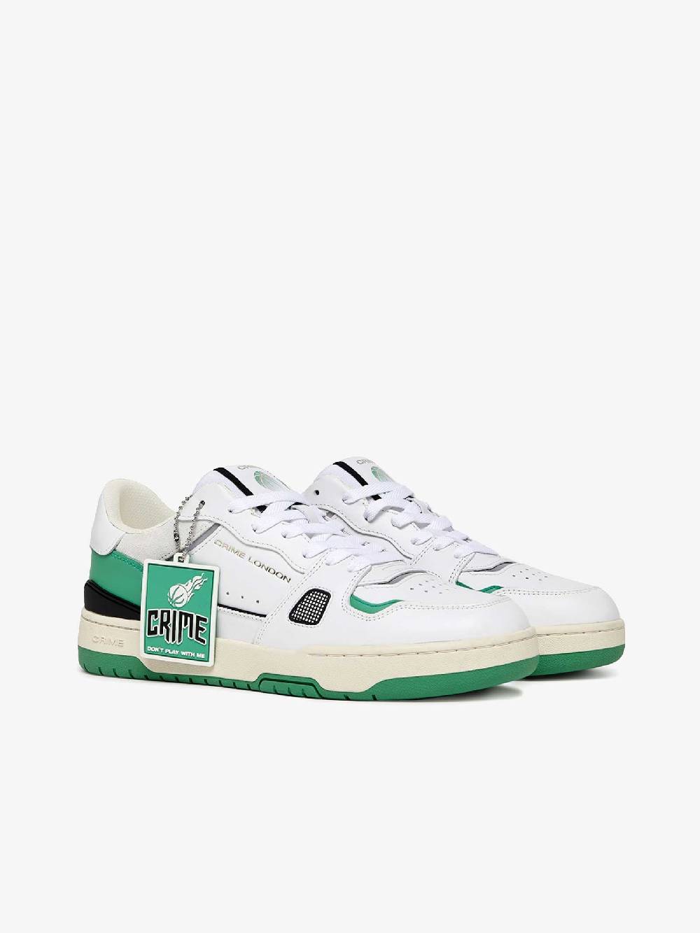 CRIME LONDON Sneakers OffCourt 17300PP6 uomo in pelle verde Soddisfazione Garantita