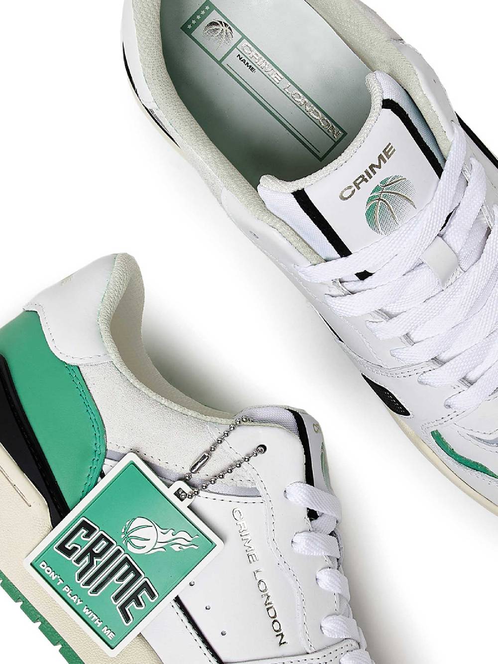 CRIME LONDON Sneakers OffCourt 17300PP6 uomo in pelle verde Soddisfazione Garantita