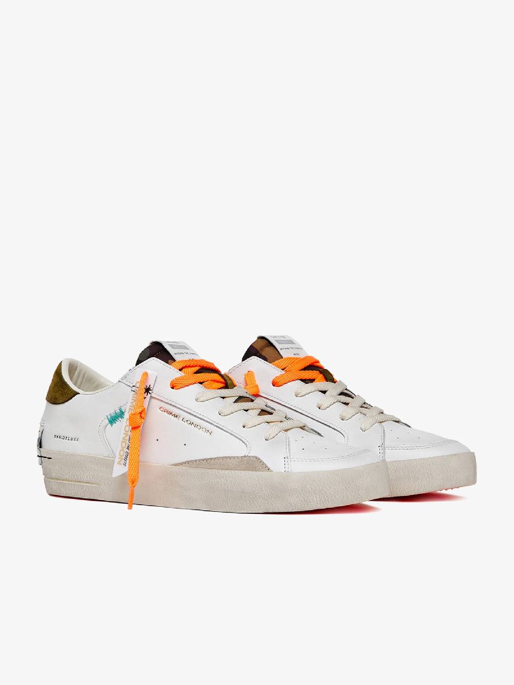CRIME LONDON Sneakers Sk8Deluxe 17104PP6 uomo in pelle bianco Acquista Ora