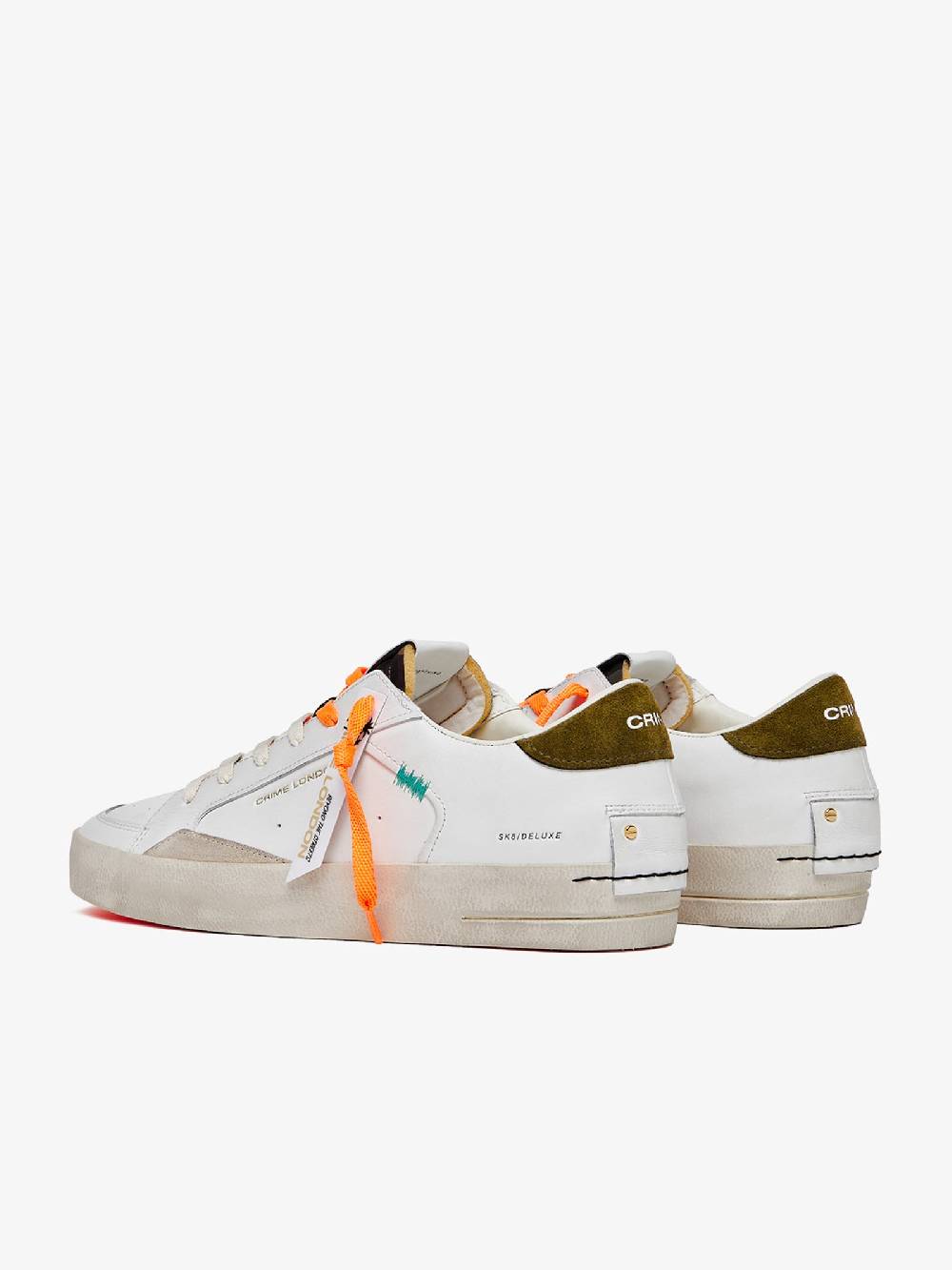 CRIME LONDON Sneakers Sk8Deluxe 17104PP6 uomo in pelle bianco Acquista Ora