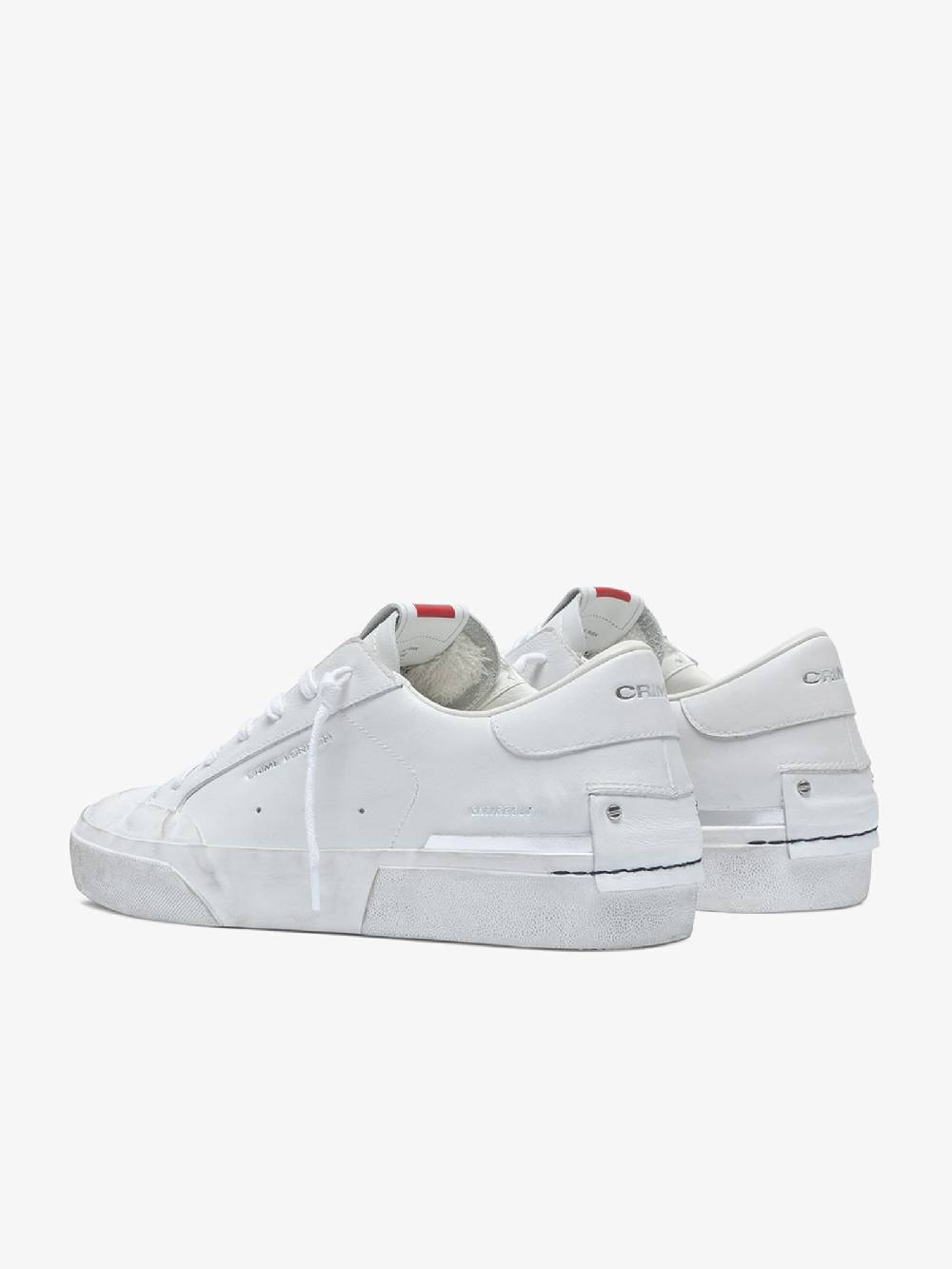 CRIME LONDON Sneakers Recut 17051PP6 uomo in pelle bianco Consegna Veloce