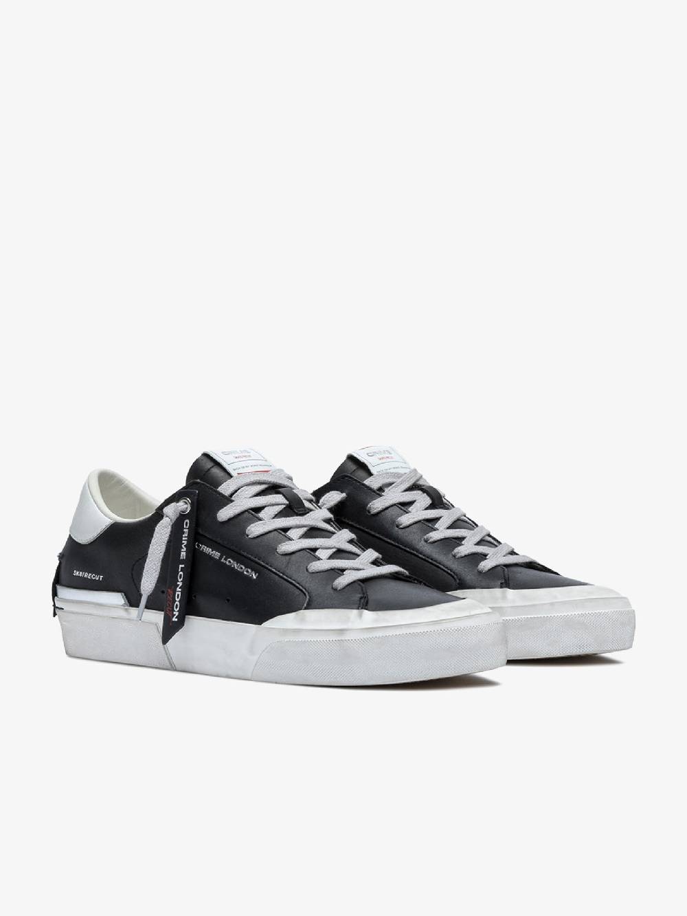 CRIME LONDON Sneakers Recut 17050PP6 uomo in pelle nero Promozione Limitata