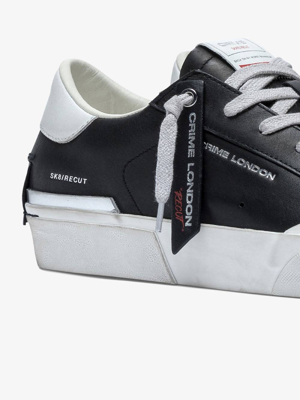 CRIME LONDON Sneakers Recut 17050PP6 uomo in pelle nero Promozione Limitata