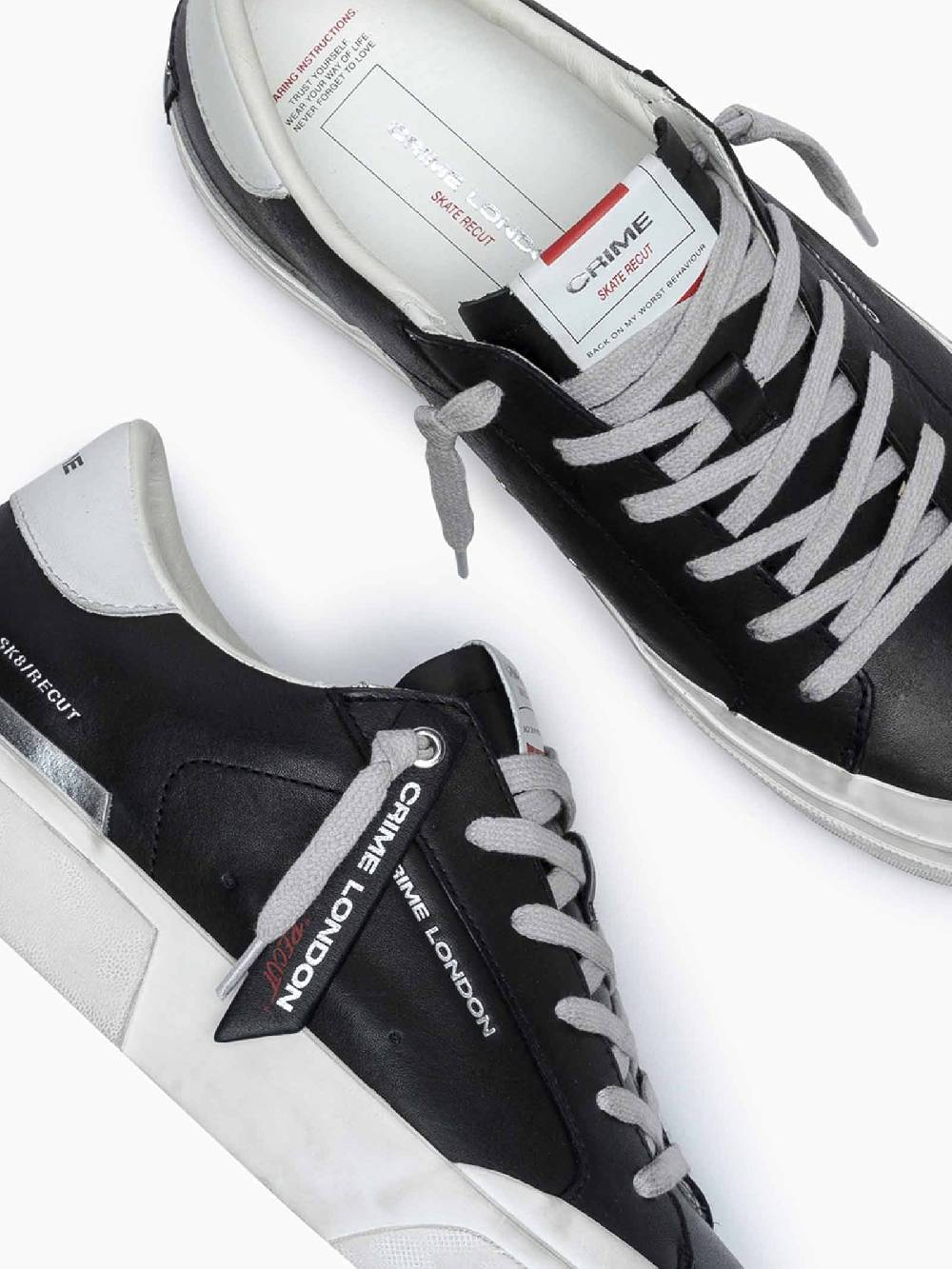 CRIME LONDON Sneakers Recut 17050PP6 uomo in pelle nero Promozione Limitata