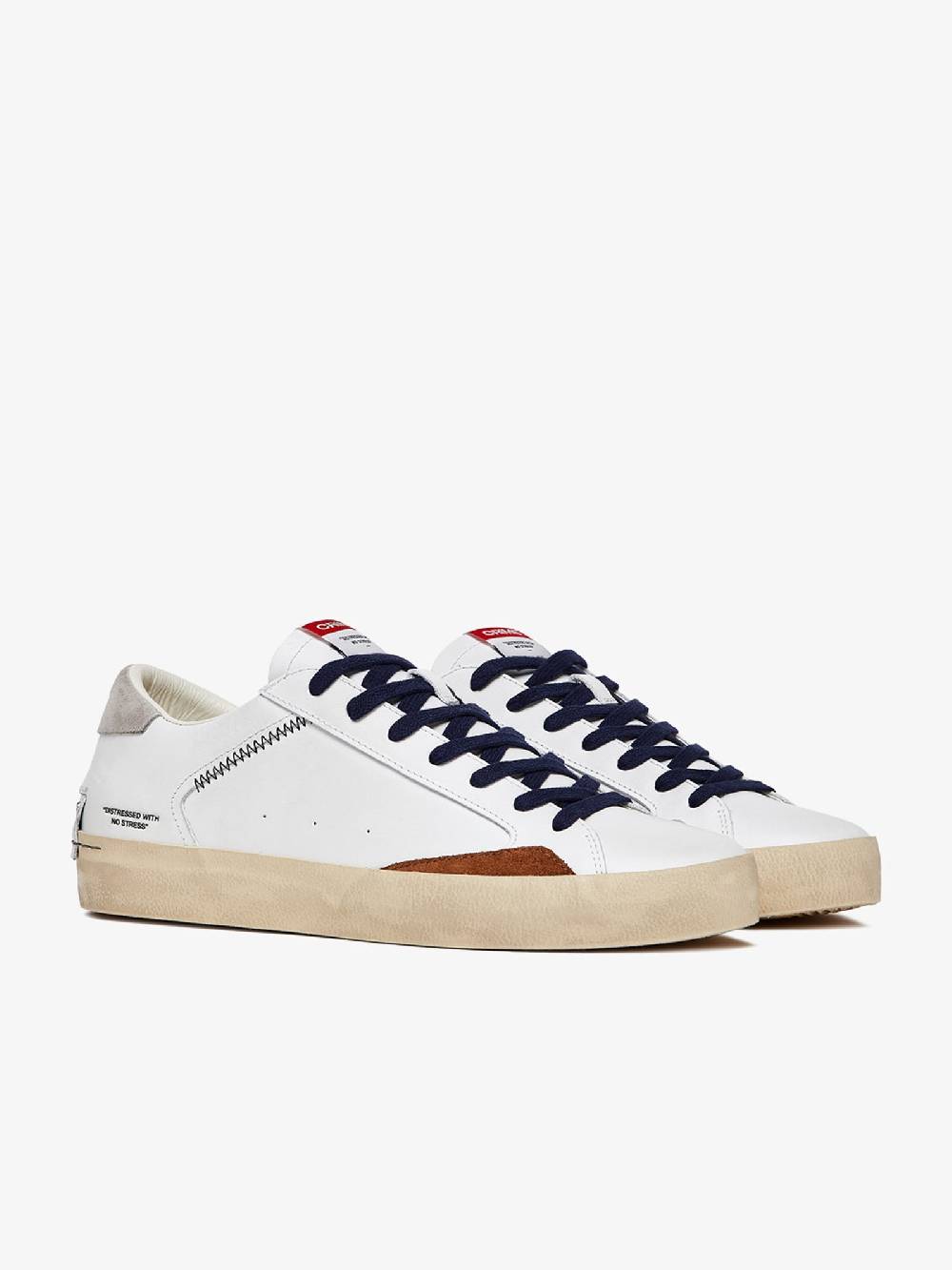 CRIME LONDON Sneakers Distressed 17002PP6 uomo in pelle bianco Fino Al -60%