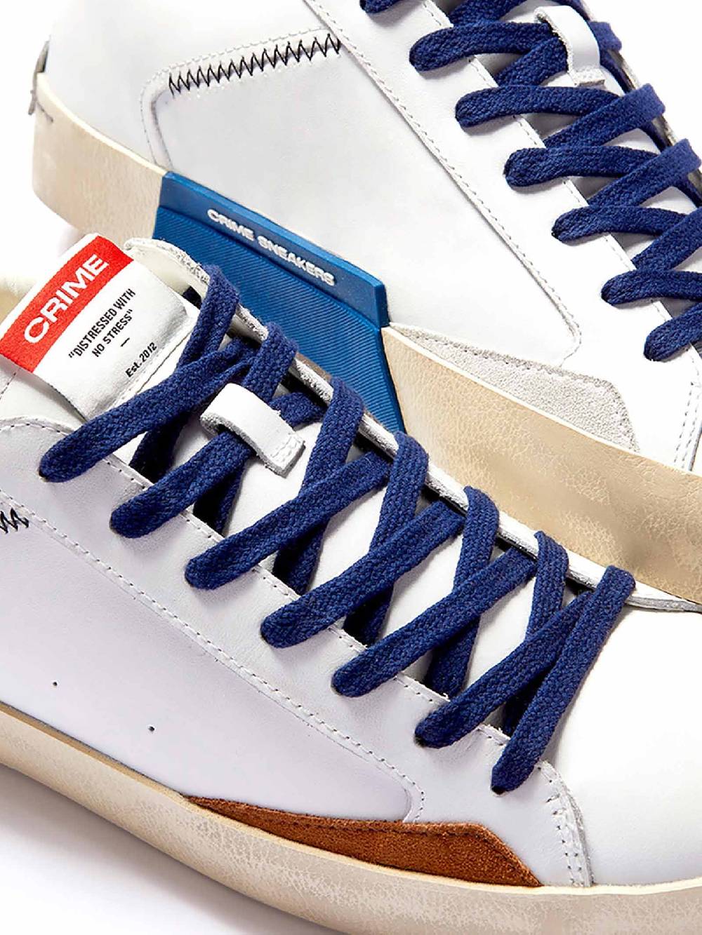 CRIME LONDON Sneakers Distressed 17002PP6 uomo in pelle bianco Fino Al -60%