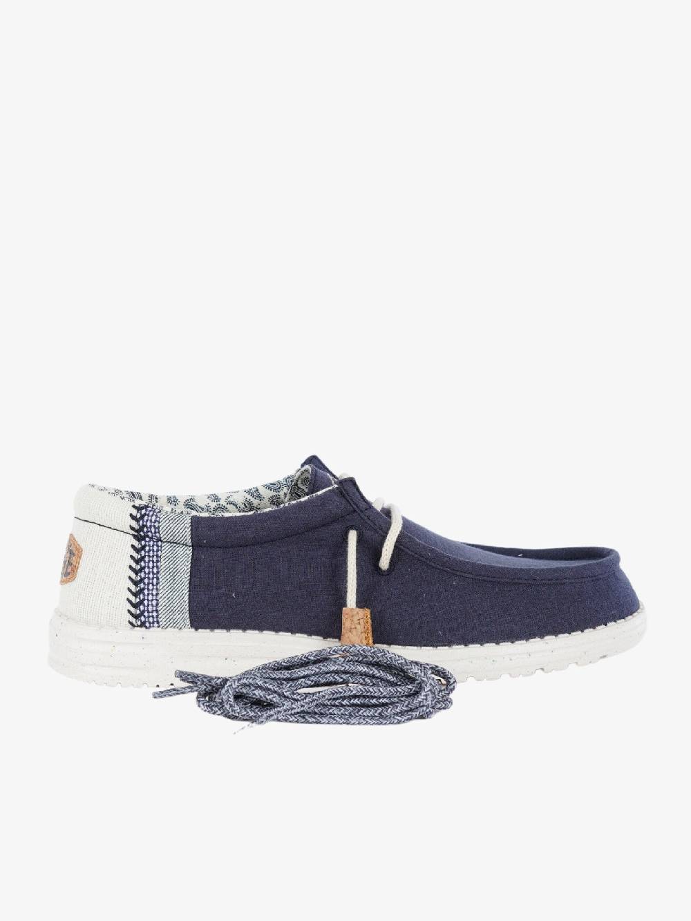 HEY DUDE Mocassini Wally Break Stitch uomo blu Italy