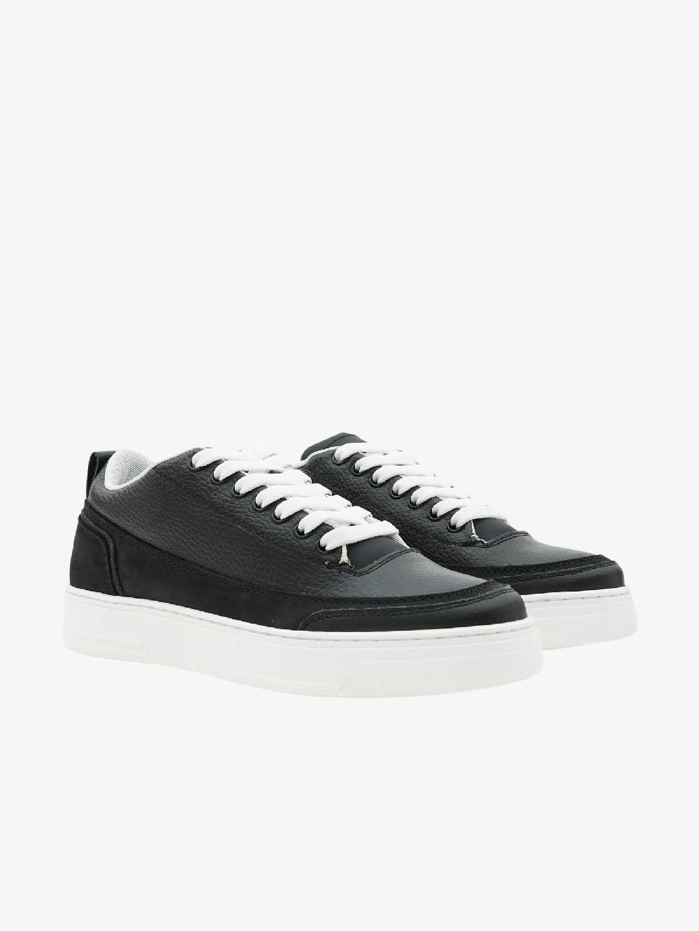 ANDREWE Sneakers MS300 uomo in pelle bottalata nera Soddisfazione Garantita