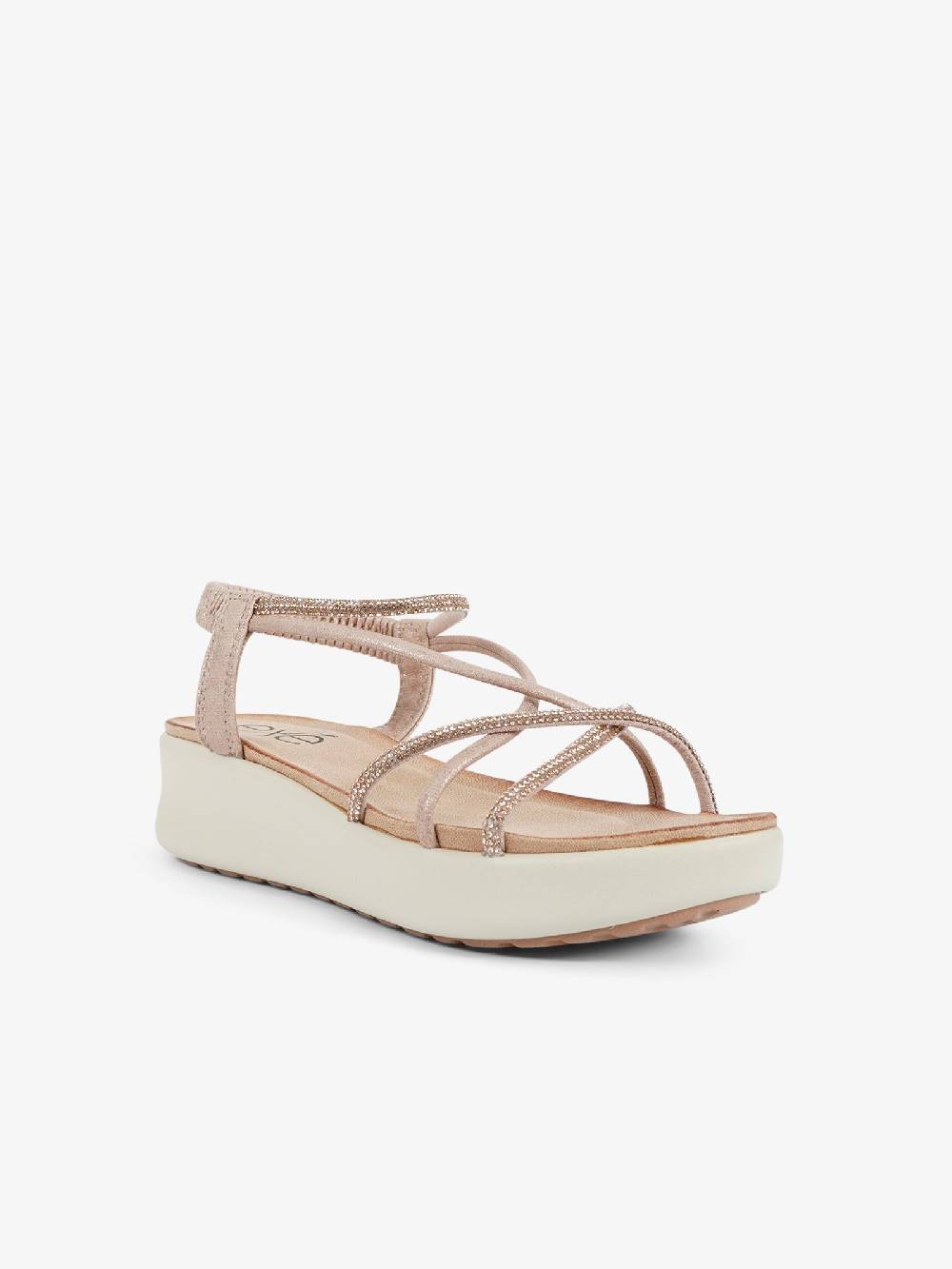 EXE' Sandali con zeppa con strass BZX33170 donna oro Outlet