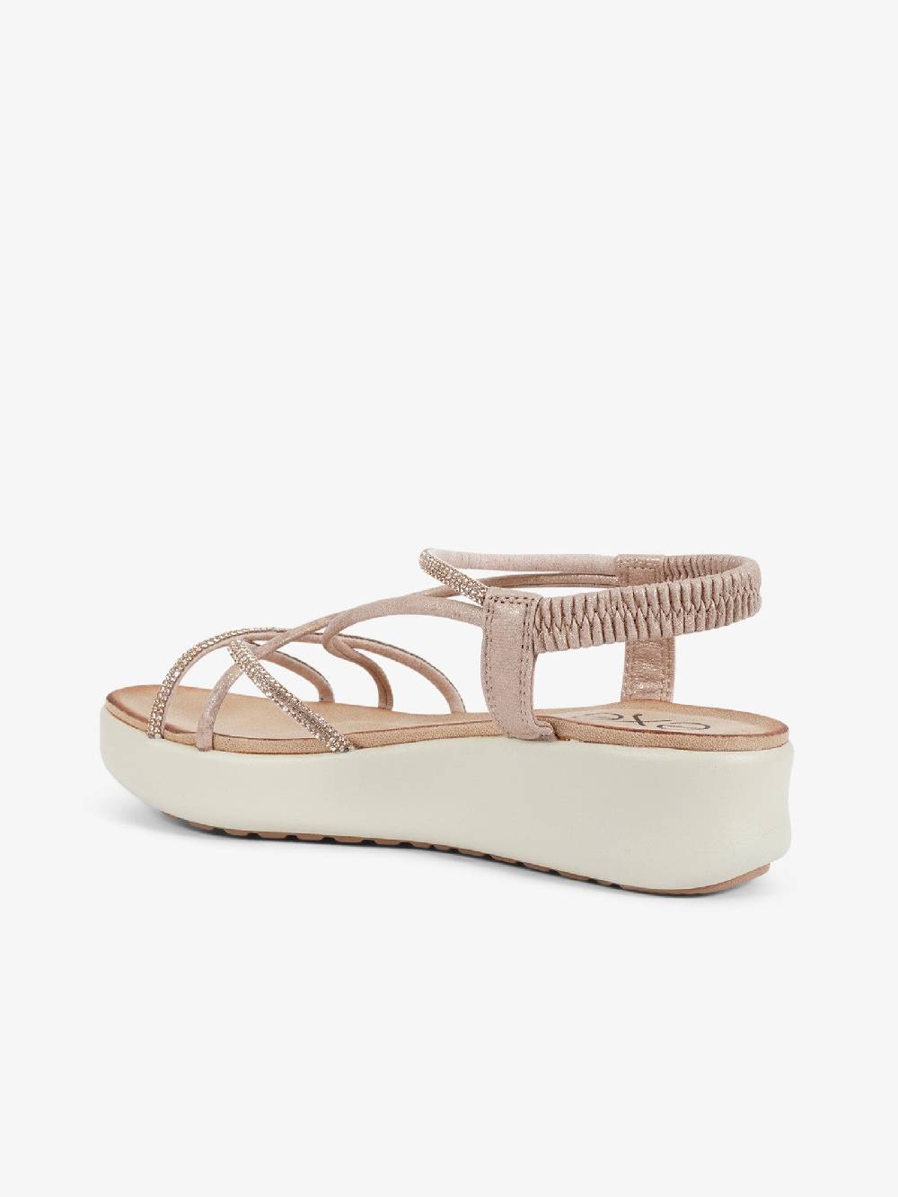 EXE' Sandali con zeppa con strass BZX33170 donna oro Outlet