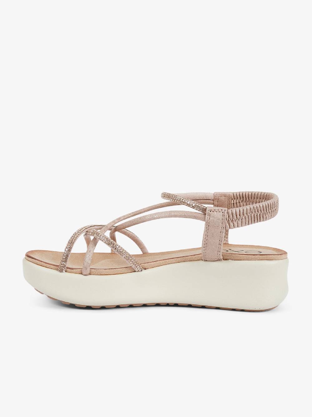 EXE' Sandali con zeppa con strass BZX33170 donna oro Outlet