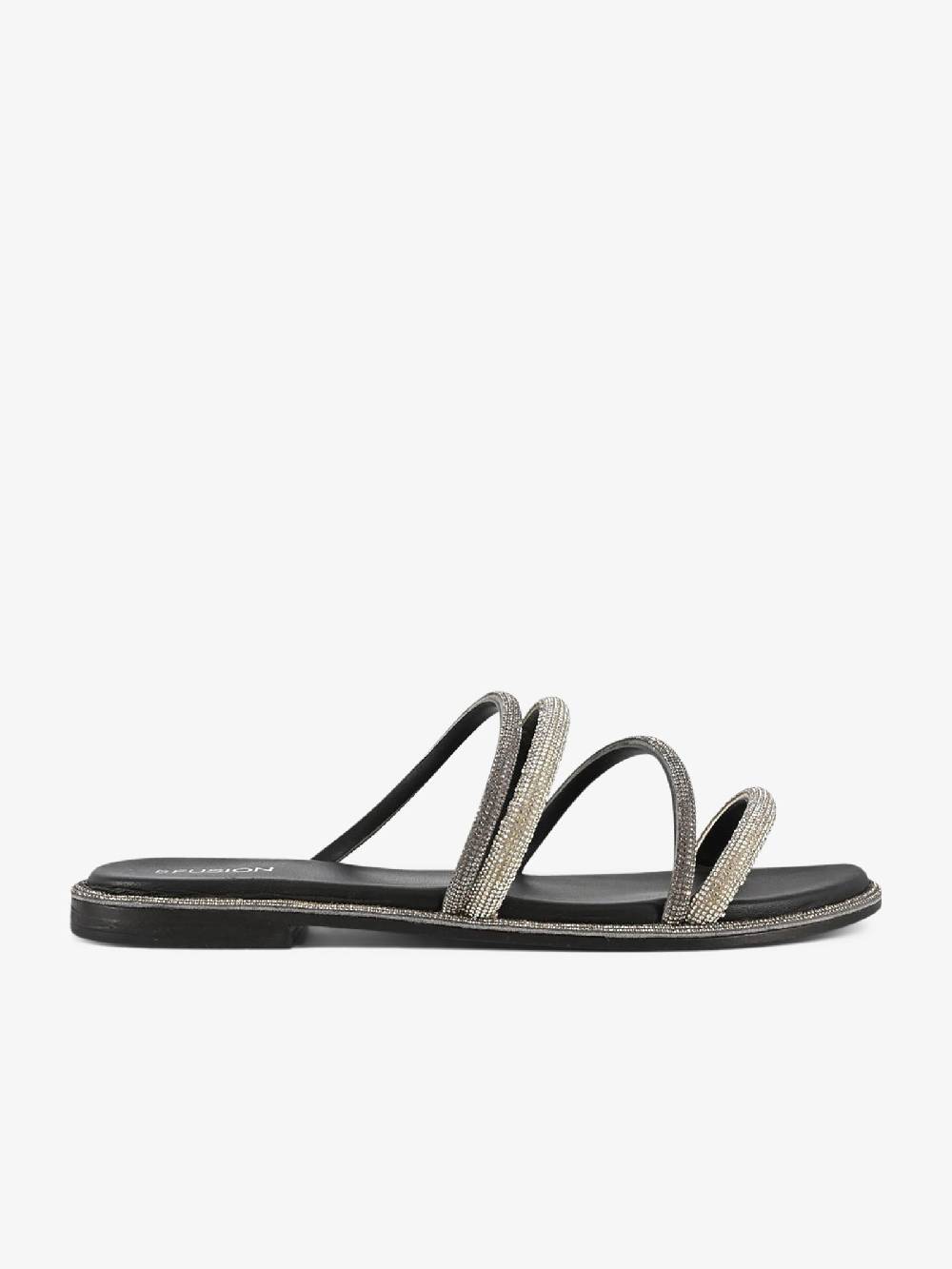 CB FUSION Sandali bassi con fasce strass CBF.R224010 donna pelle grigio