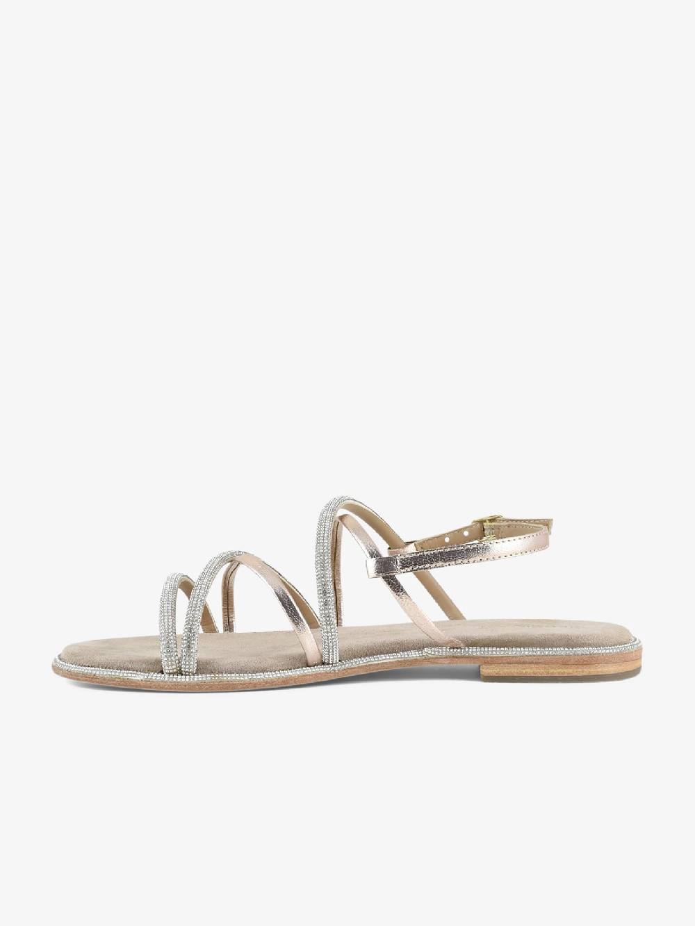 CB FUSION Sandali bassi con cinturino mix con strass CBF.R224007 donna pelle beige Negozio