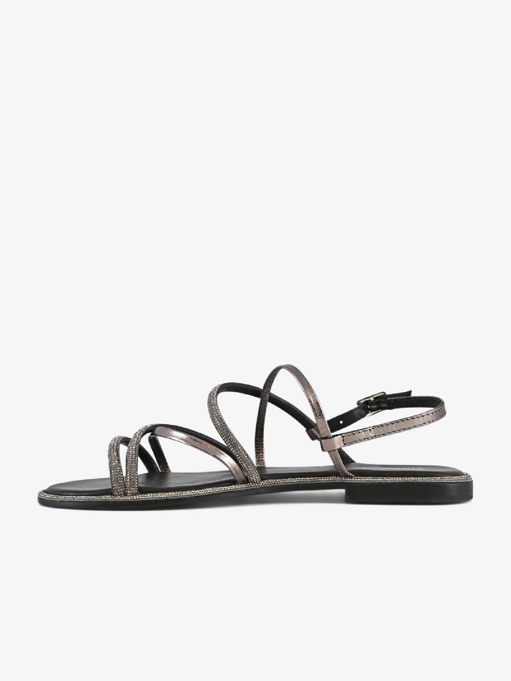 CB FUSION Sandali bassi con cinturino mix con strass CBF.R224007 donna pelle grigio In Saldo
