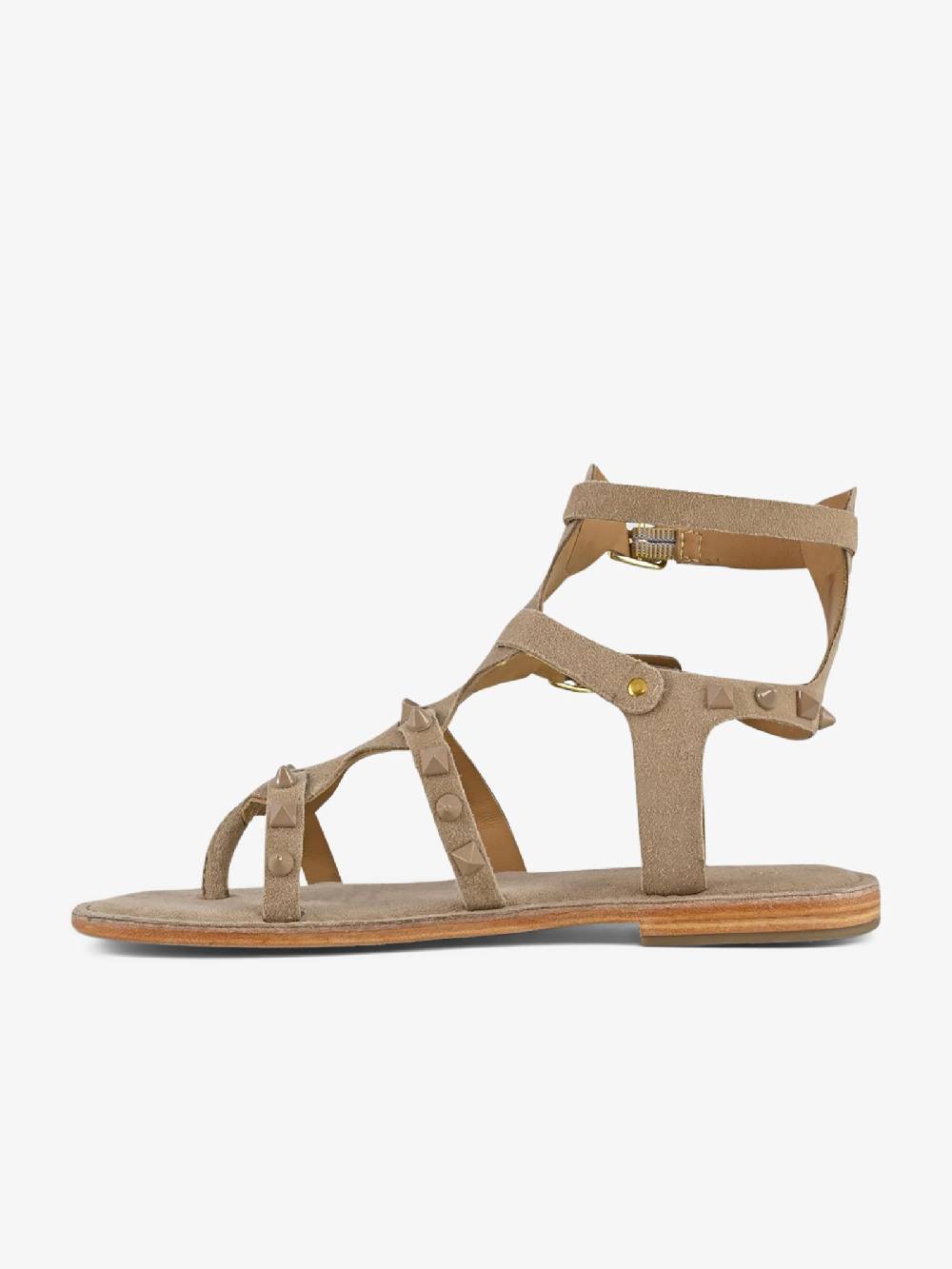 CB FUSION Sandali bassi gladiatore borchie piramidali CBF.R224001 donna pelle beige Italy