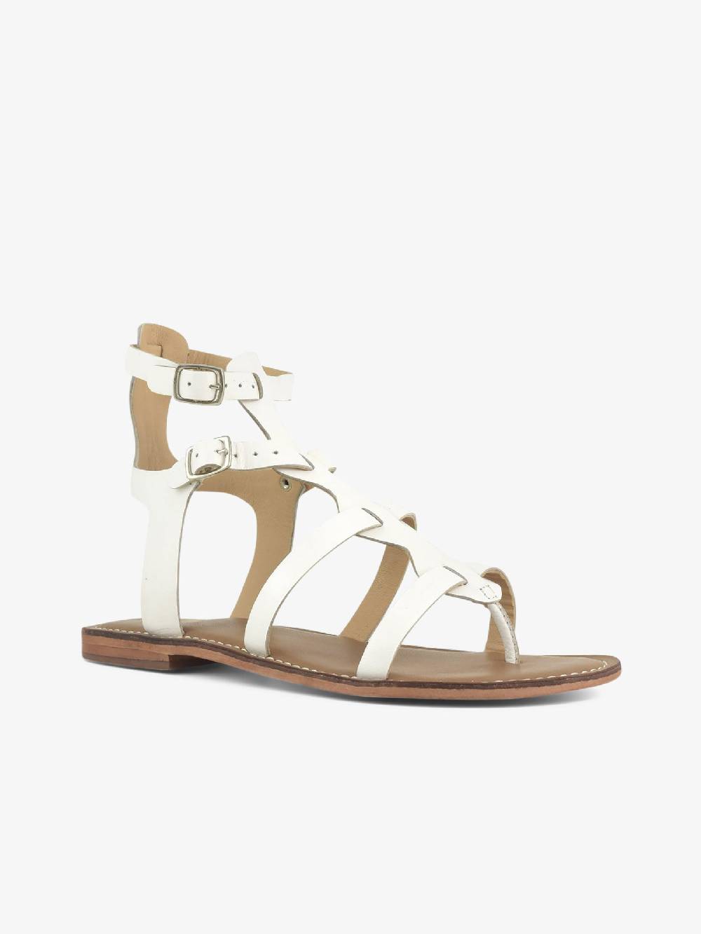 CB FUSION Sandali bassi gladiatore CBF.R221009 donna pelle bianco Italia