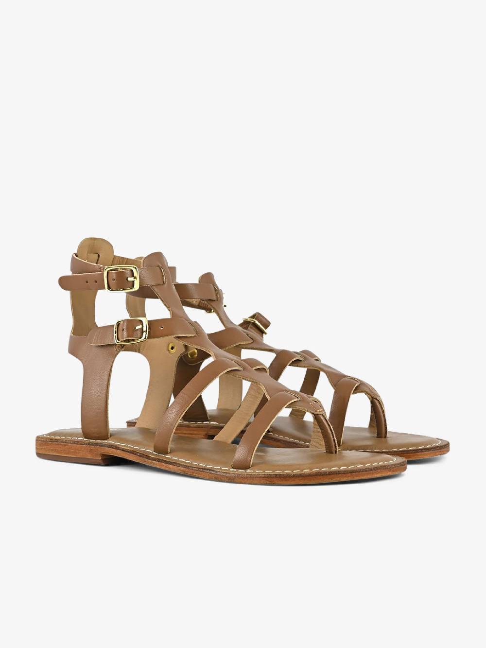 CB FUSION Sandali bassi gladiatore CBF.R221009 donna pelle marrone 2025