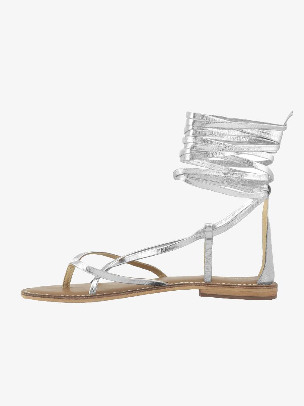 CB FUSION Sandali bassi argento donna con lacci in pelle In Linea