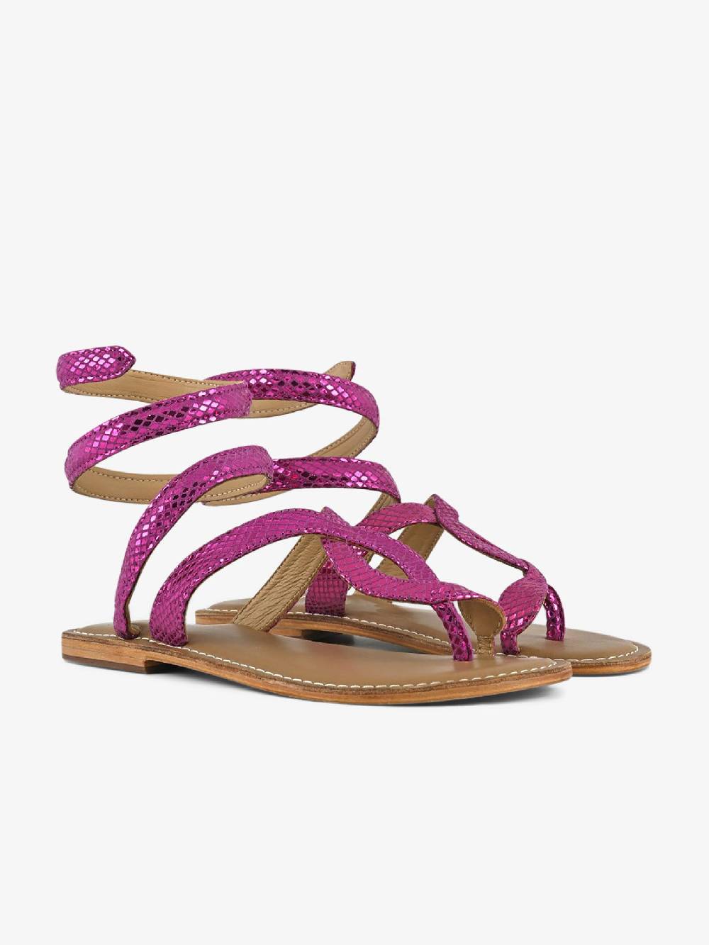 CB FUSION Sandali bassi wrap up laminato CBF.R217037 donna pelle fucsia Qualità