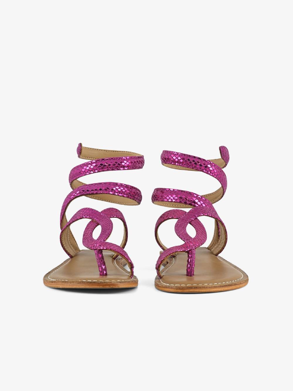 CB FUSION Sandali bassi wrap up laminato CBF.R217037 donna pelle fucsia Qualità