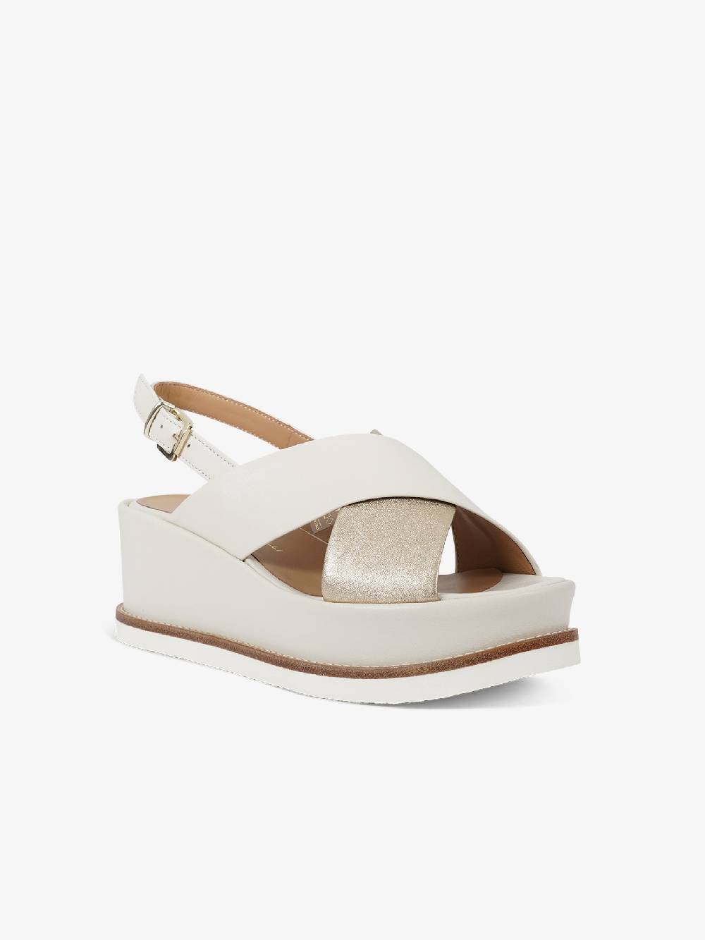 SORELLI Sandali con zeppa Jil 2153/JIL/XLG donna pelle panna Vendita Economica
