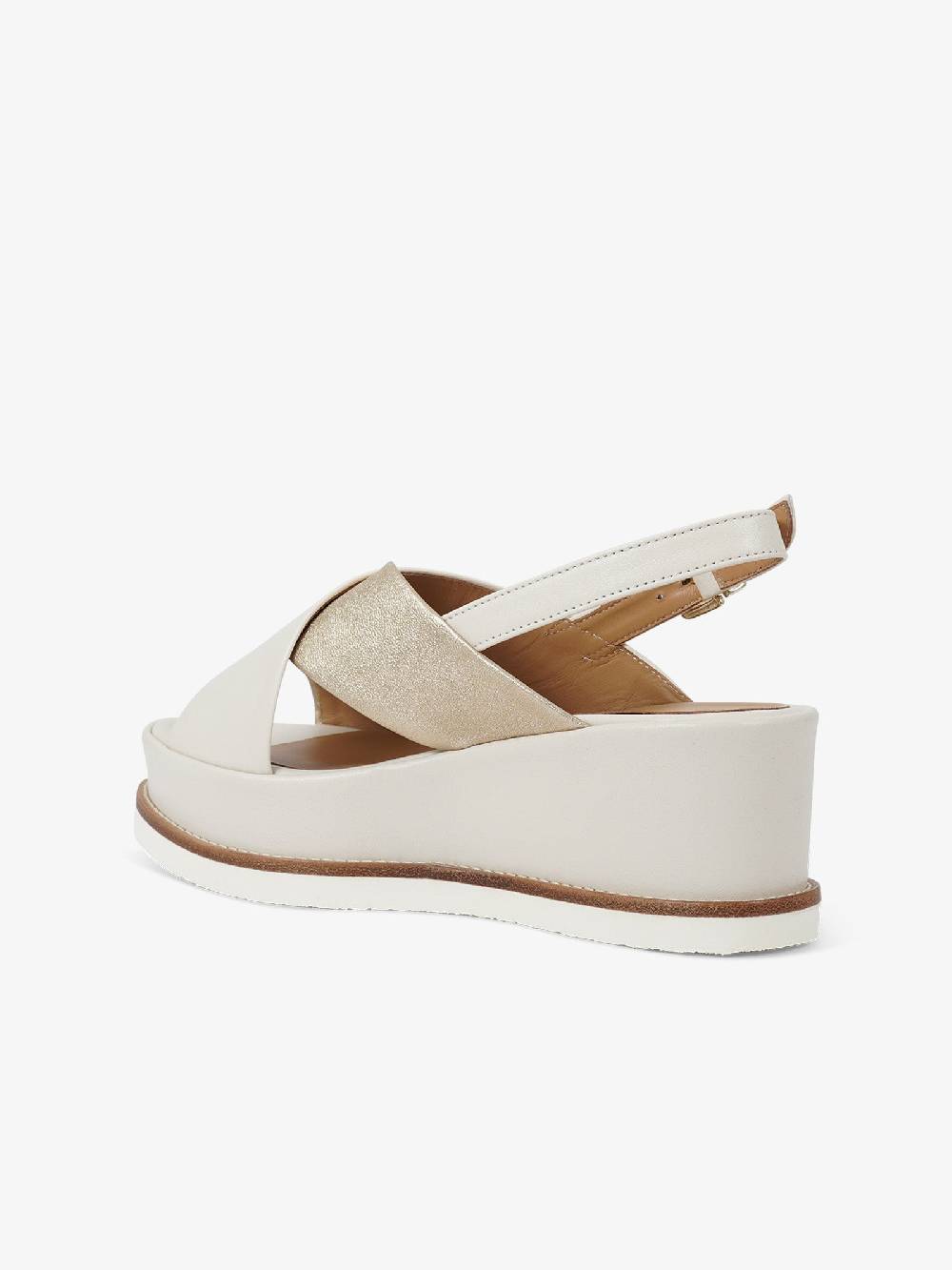 SORELLI Sandali con zeppa Jil 2153/JIL/XLG donna pelle panna Vendita Economica