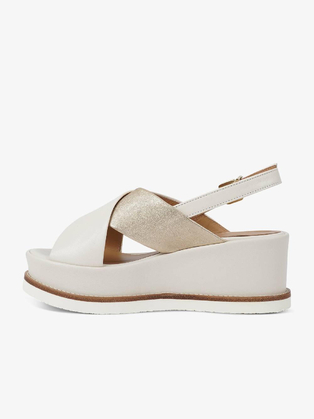 SORELLI Sandali con zeppa Jil 2153/JIL/XLG donna pelle panna Vendita Economica