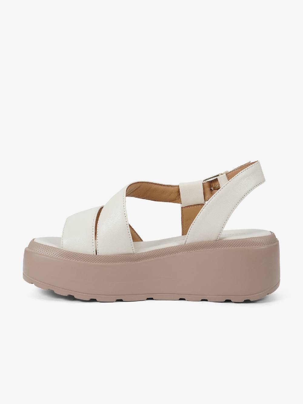 SORELLI Sandali con zeppa Fly 2108/FLY donna pelle panna Saldi Di Fabbrica
