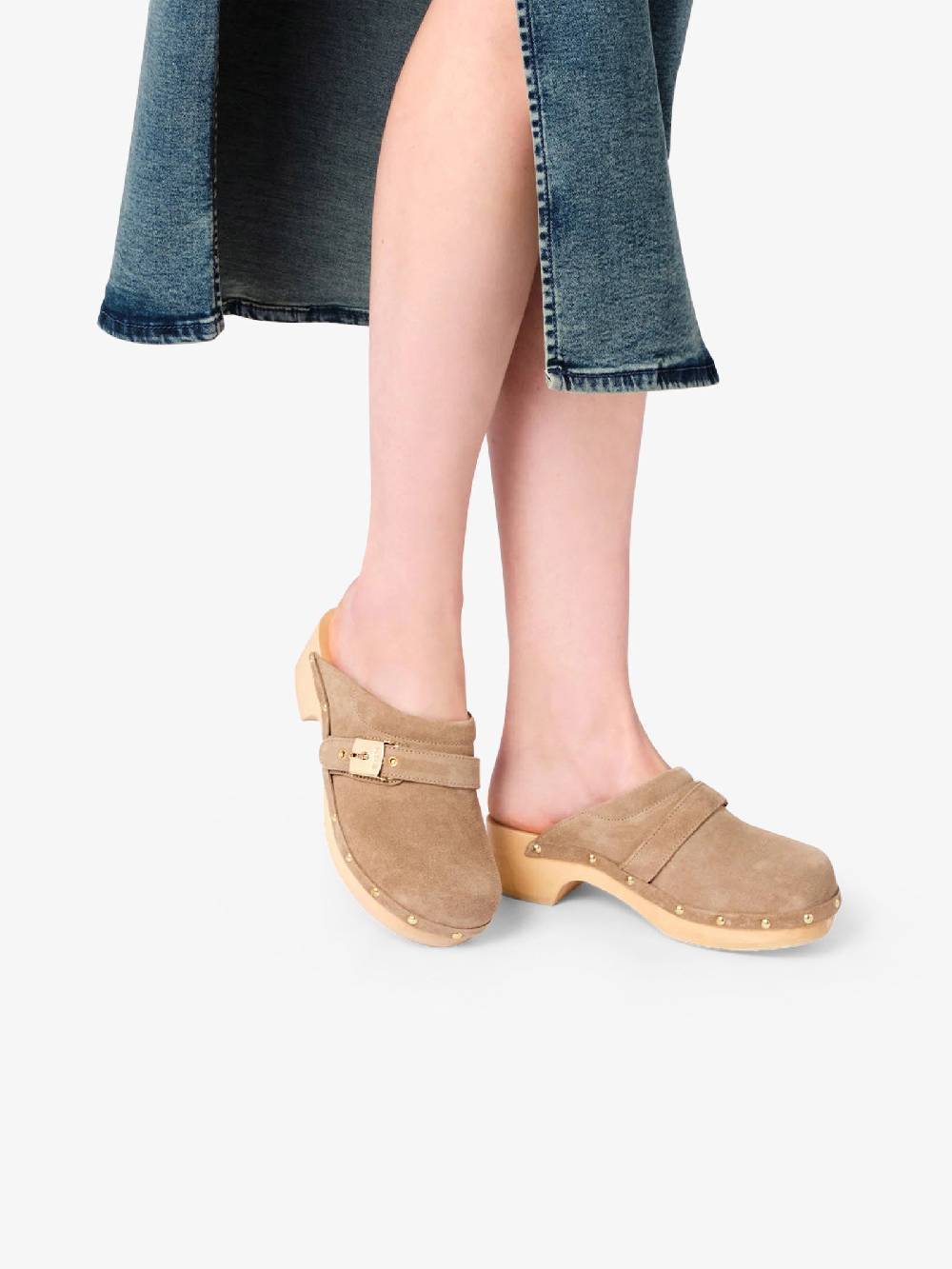 SCHOLL Sabot Pescura Clog 50 SL.F303571002 donna camoscio beige Qualità Garantita