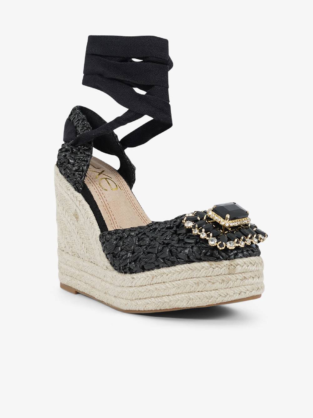 EXE' Espadrillas 23105-23 donna rafia nero Fino Al -60%