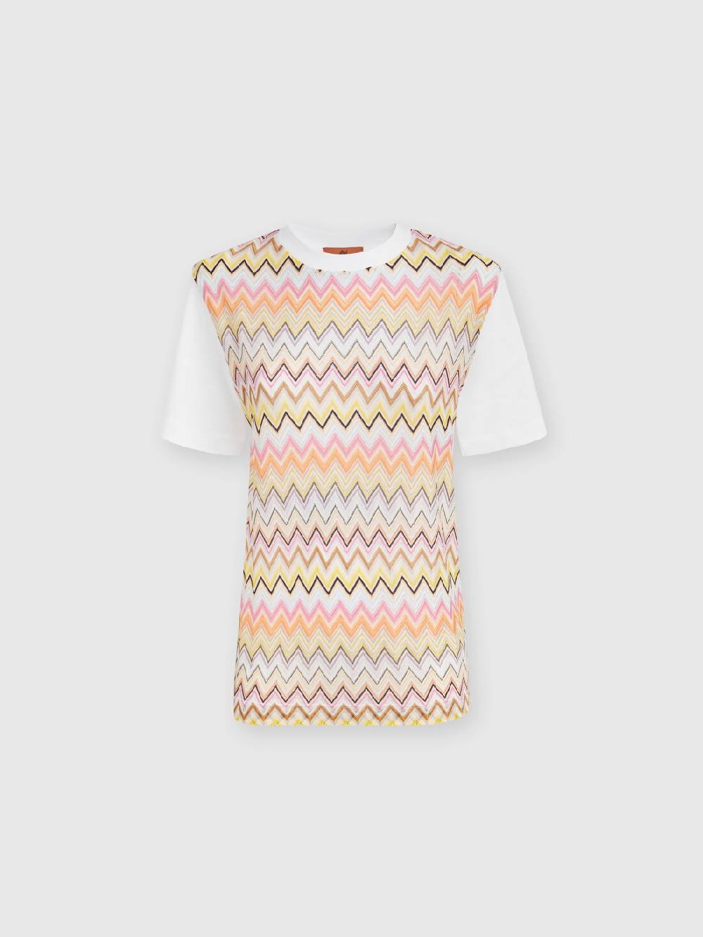 M Missoni T-shirt in jersey di cotone con inserti chevron Fino Al -60%